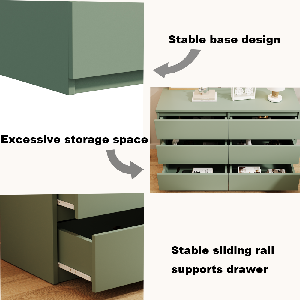 Large 6 Drawers Chest of Dressers Table