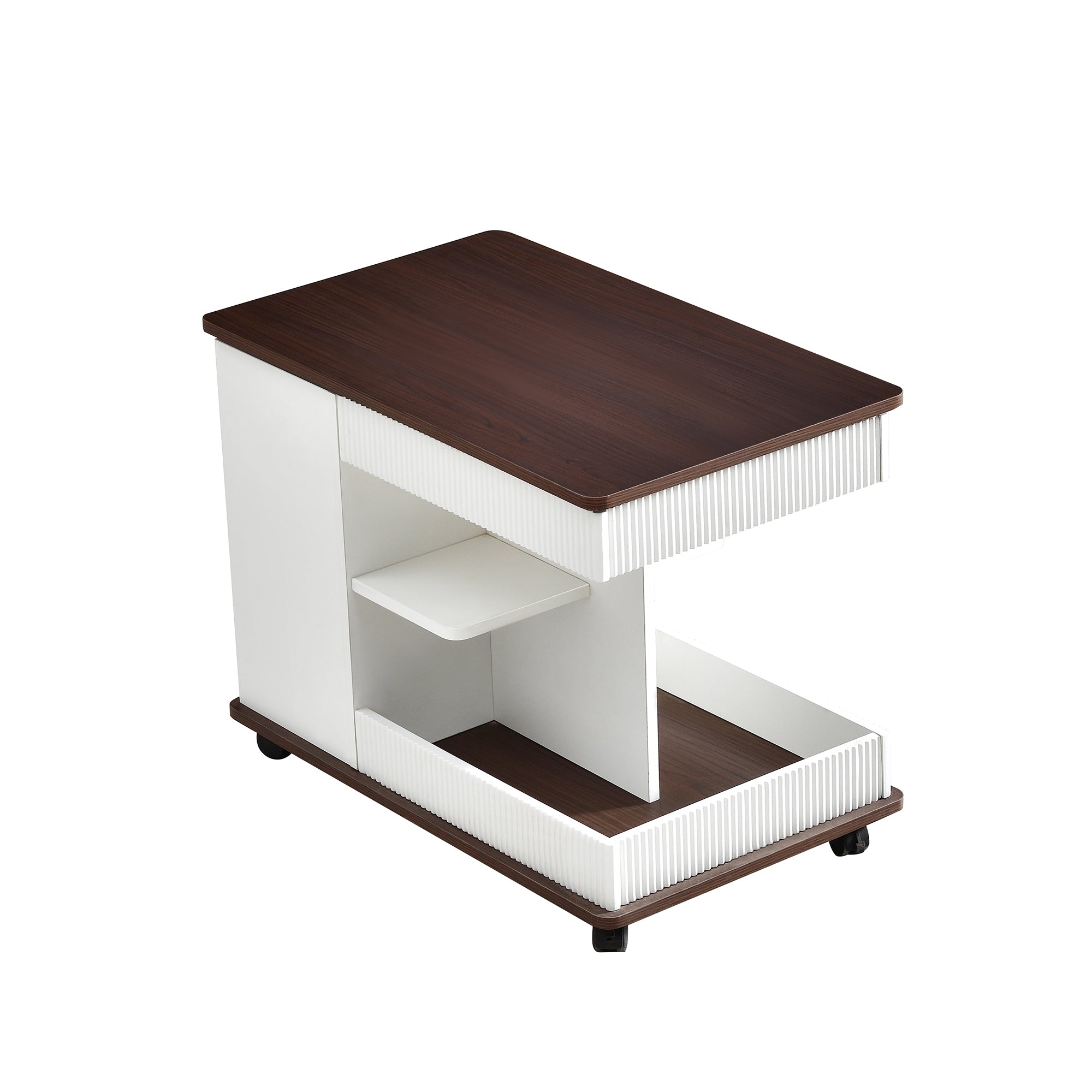 Modern Multifunctional Adjustable End Table with Wheels