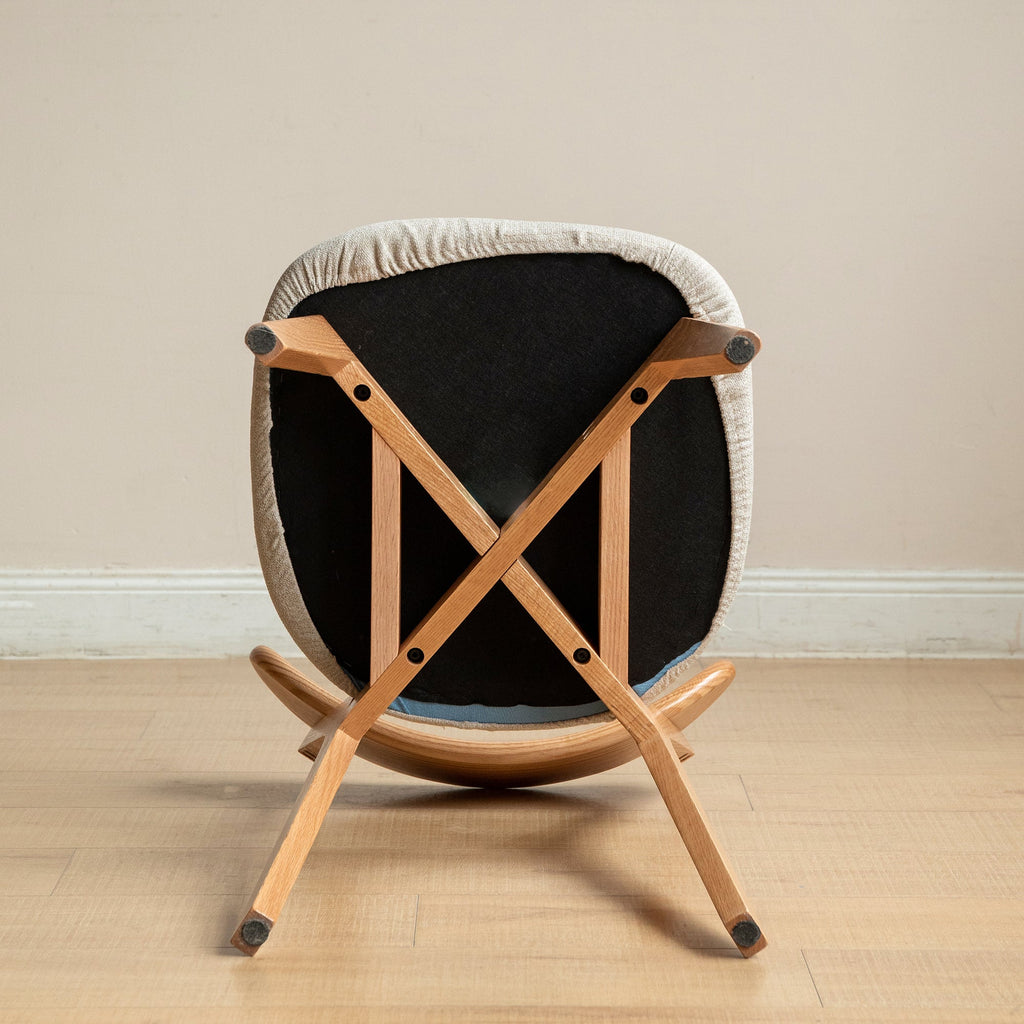FAS Grade Oak Natural Wood  Living Room Chair with Upholstered
