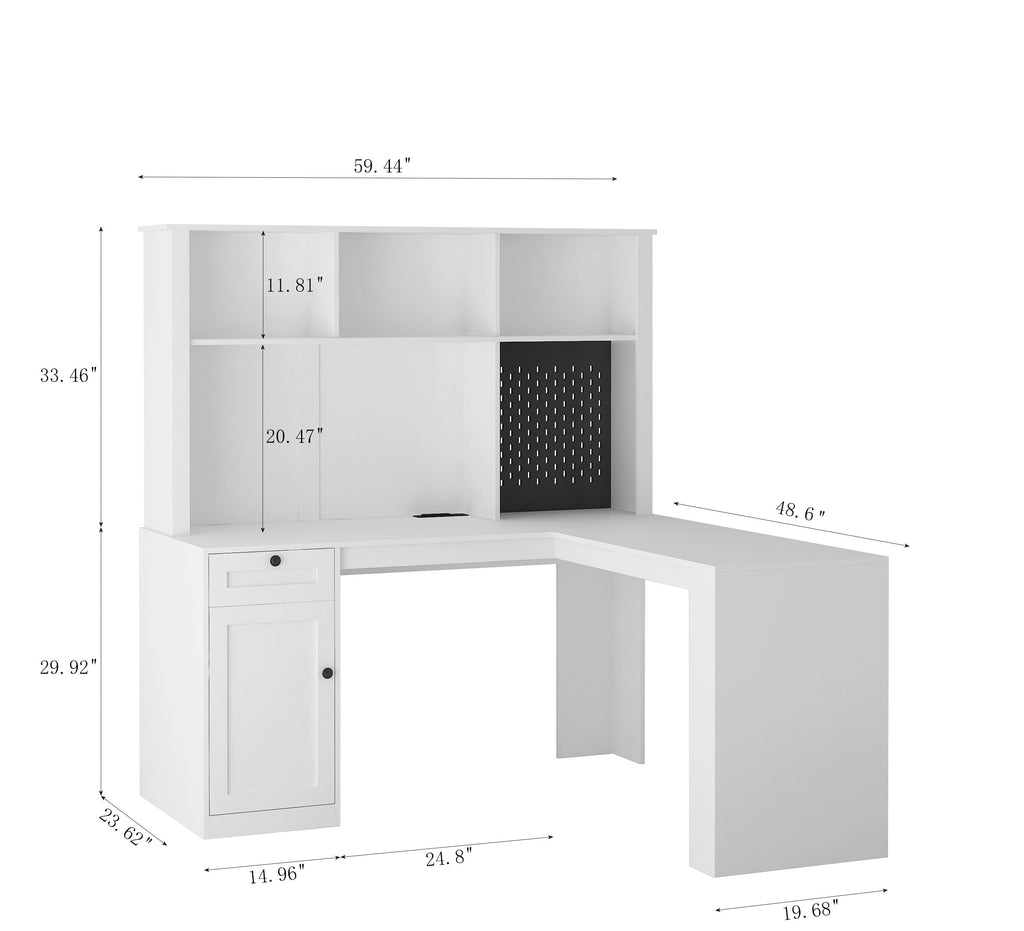 L Shaped Desk with Drawers