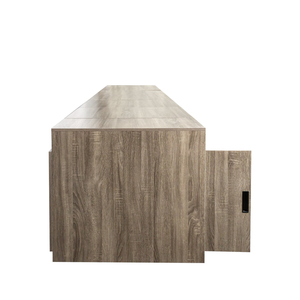 Modern Multifunctional Extendable Dining Table with Outlet