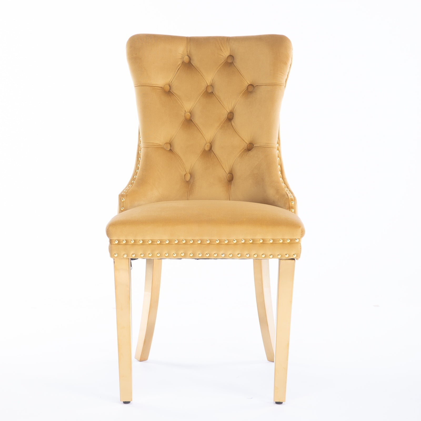 Modern High-end Tufted Solid Wood Velvet Dining Chairs (Set of 2)