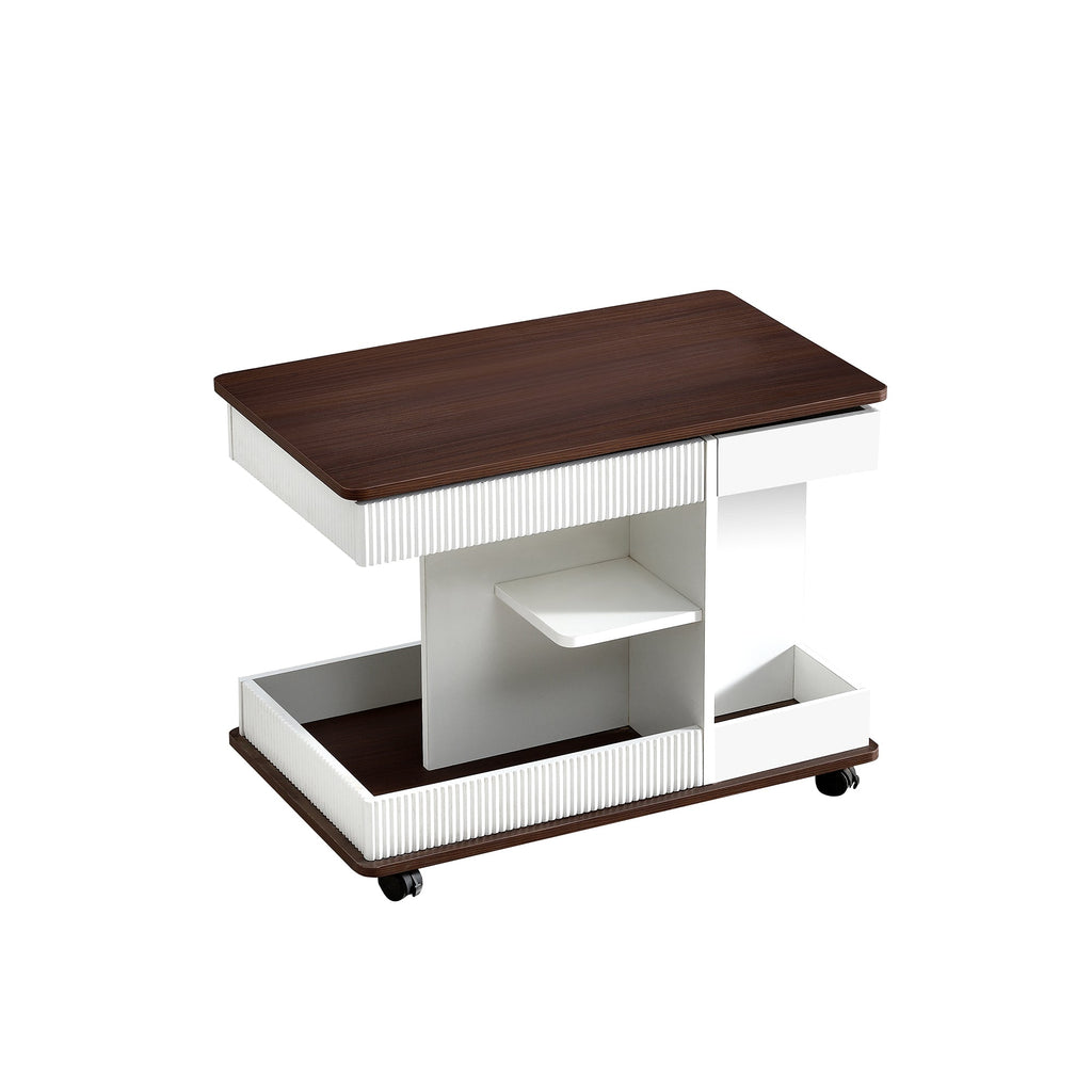 Modern Multifunctional Adjustable End Table with Wheels