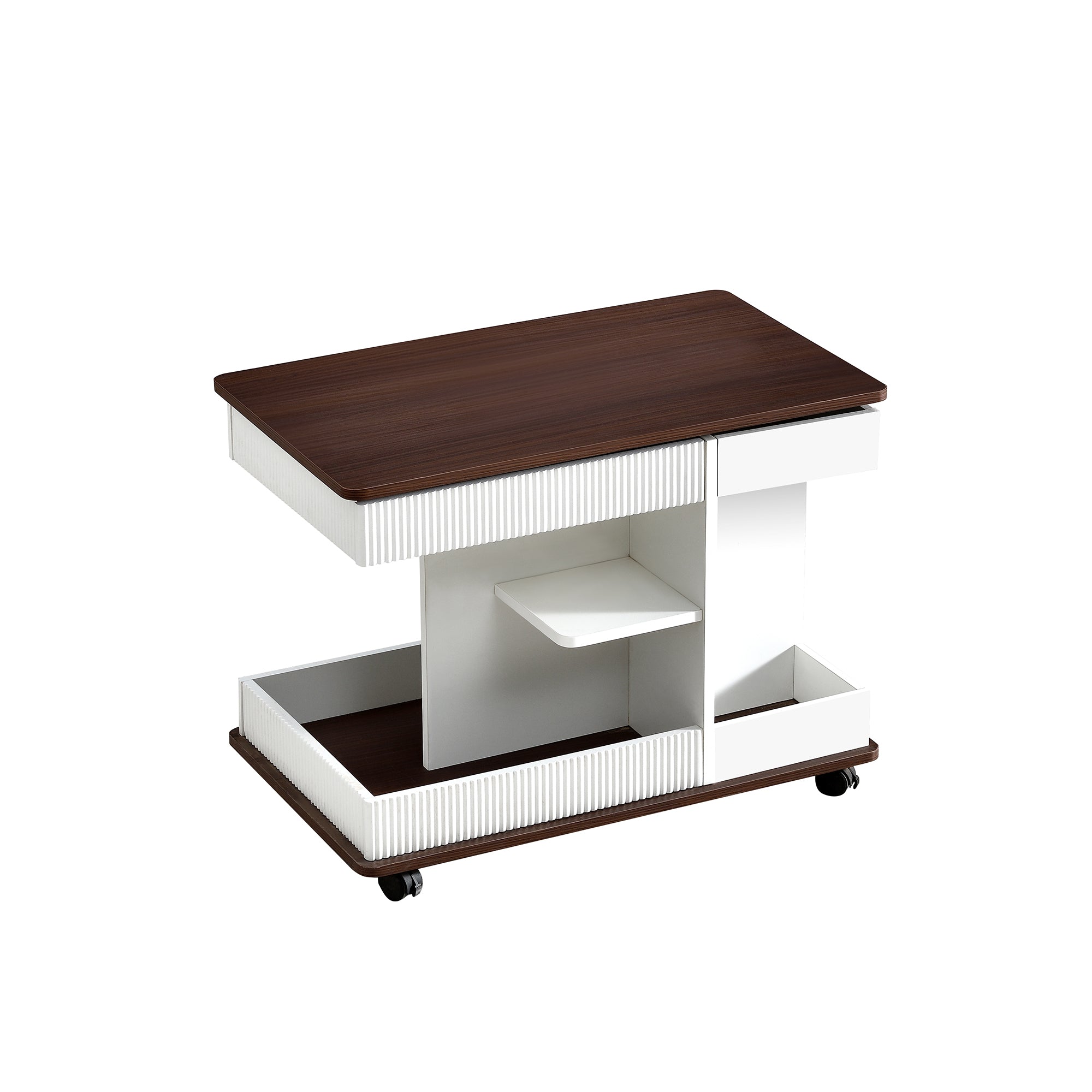 Modern Multifunctional Adjustable End Table with Wheels