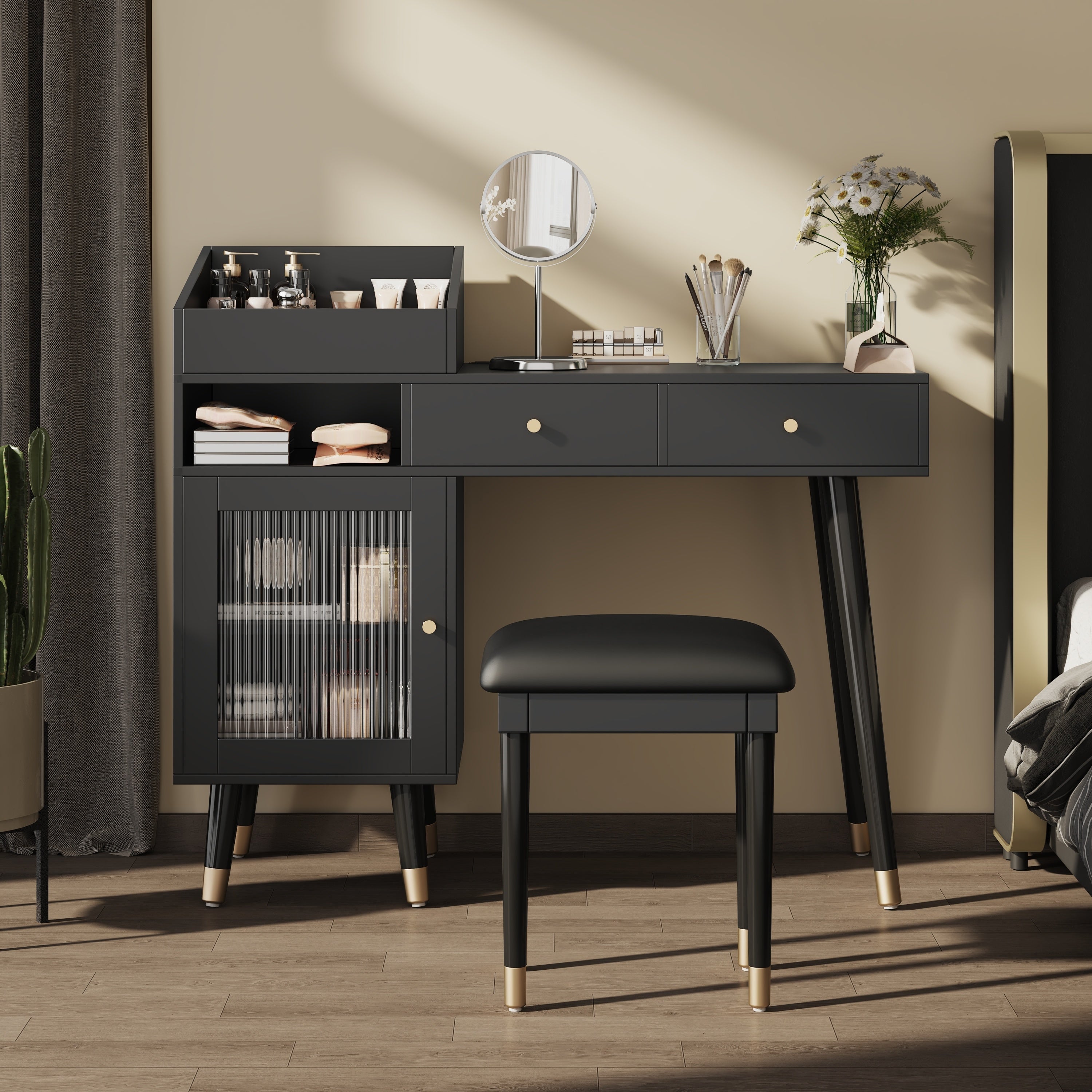Modern Makeup Vanity Desk with Drawers