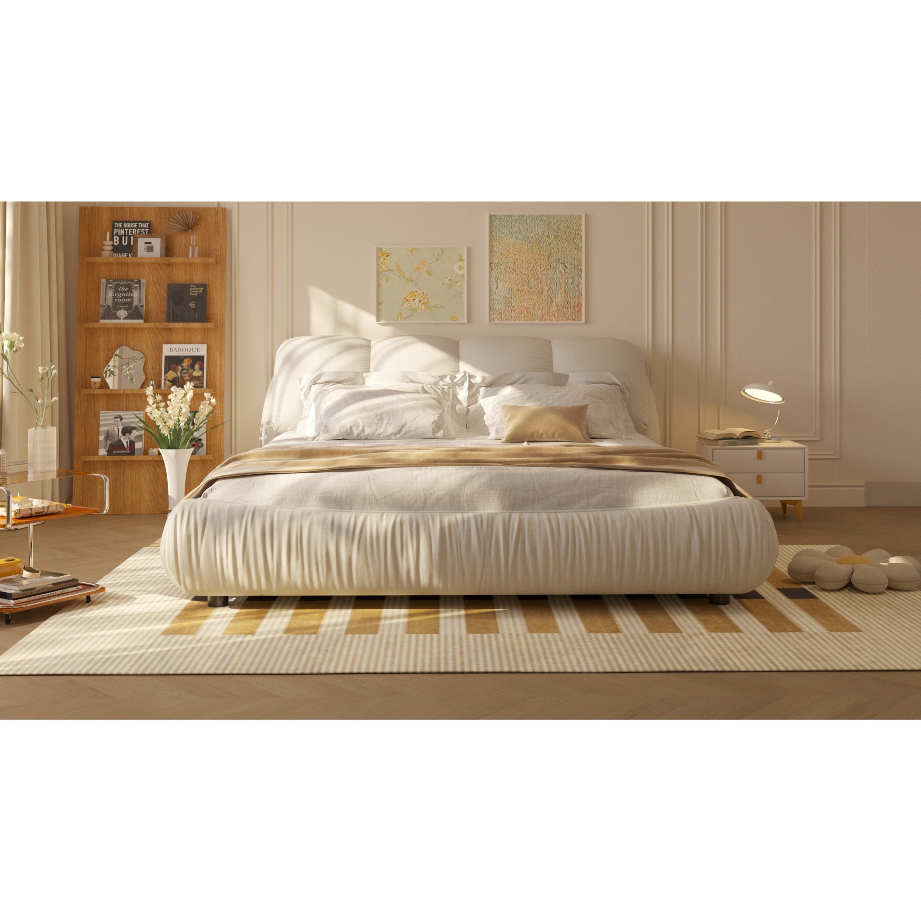 Queen Size Luxury Upholstered Platform Bed