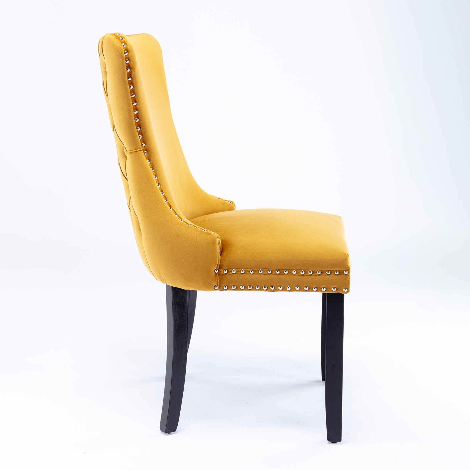 Modern Velvet Upholstered Wing-Back Dining Chairs (Set of 2)