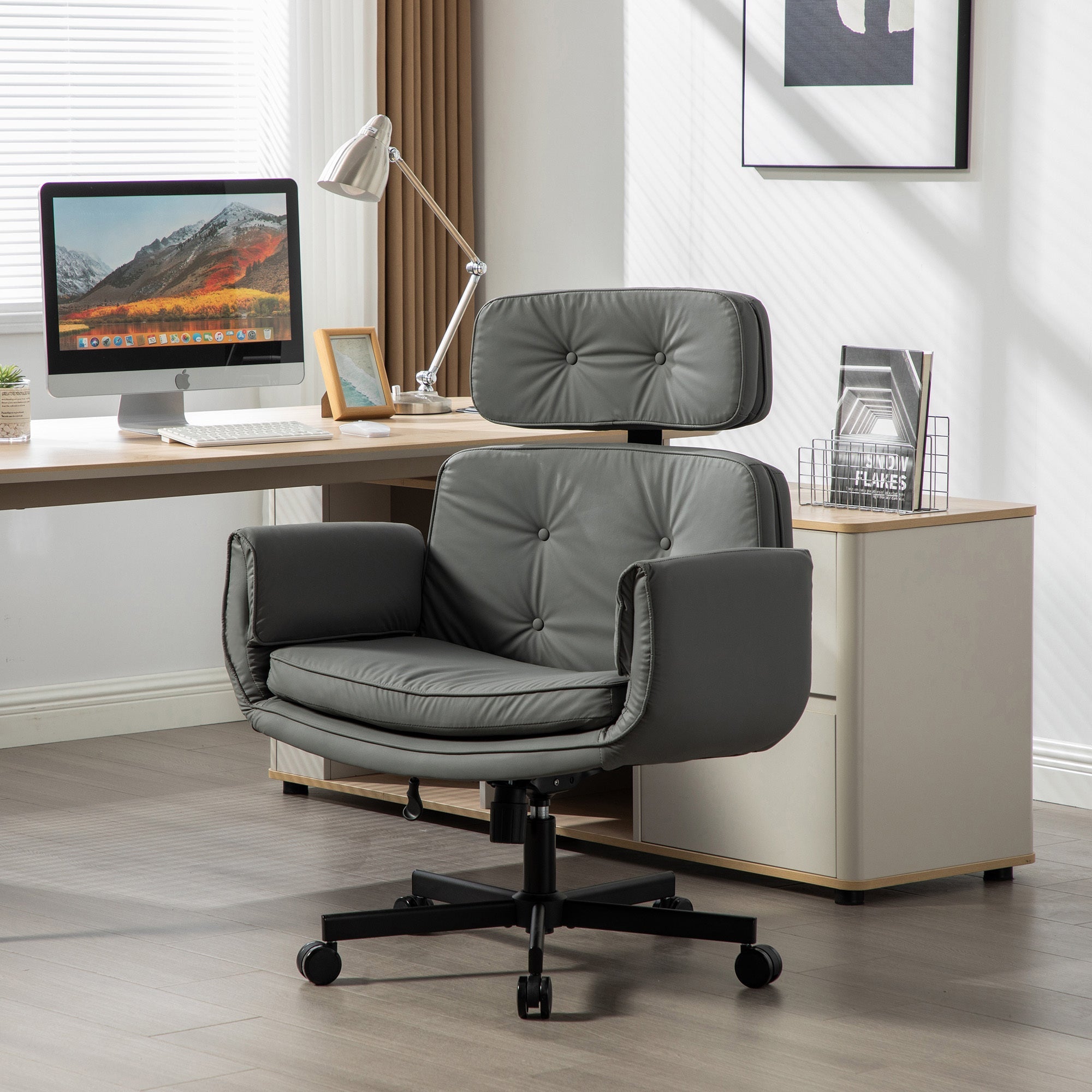 Pet Friendly Criss Cross Chair Swivel Task Office Chairs with Wide Seat