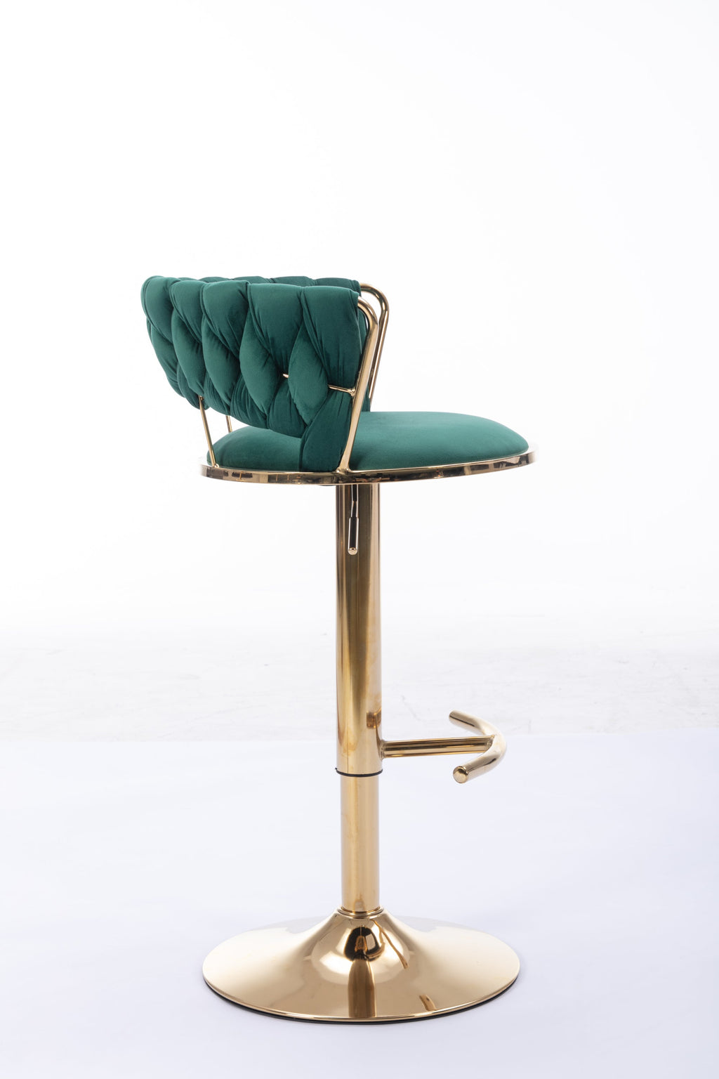Swivel Height Adjustable Velvet Bar Stools with Golden Leg (Set of 2 )