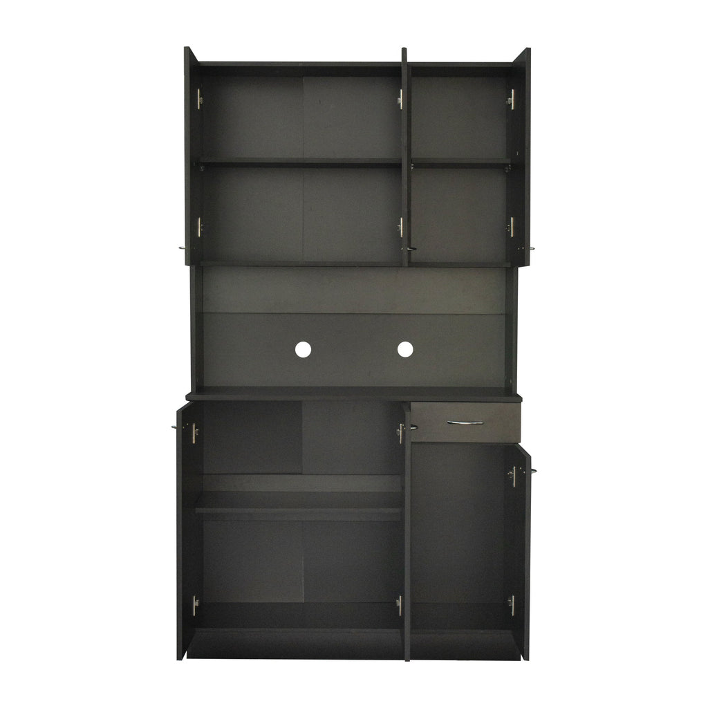 70.87' Tall White Kitchen Cabinet with 6-Doors