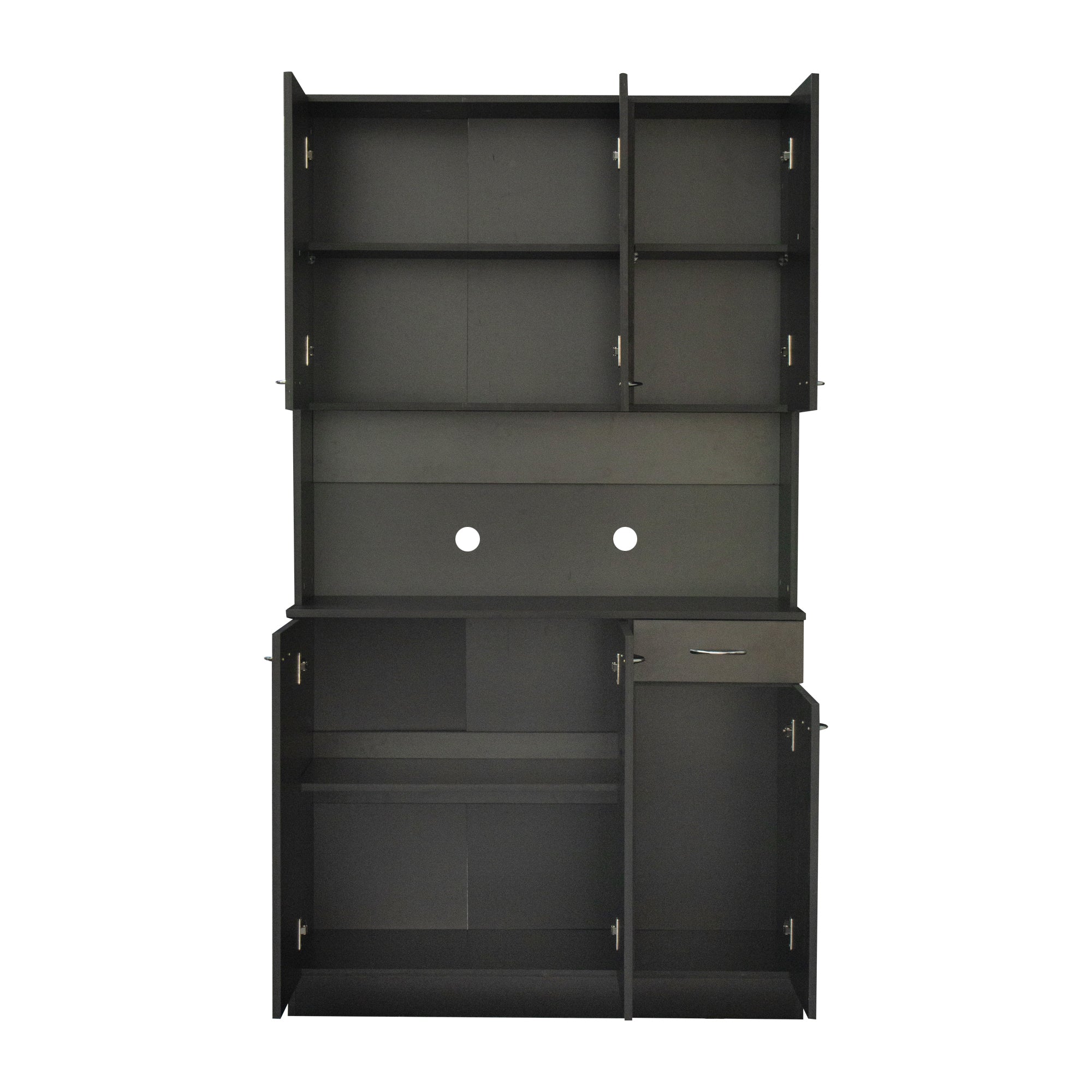 70.87' Tall White Kitchen Cabinet with 6-Doors