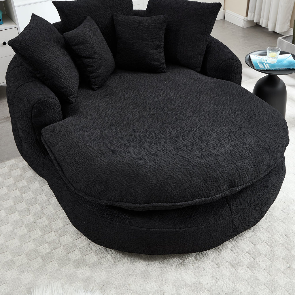 Oversized Oval Upholstered Bean Bag Sofa