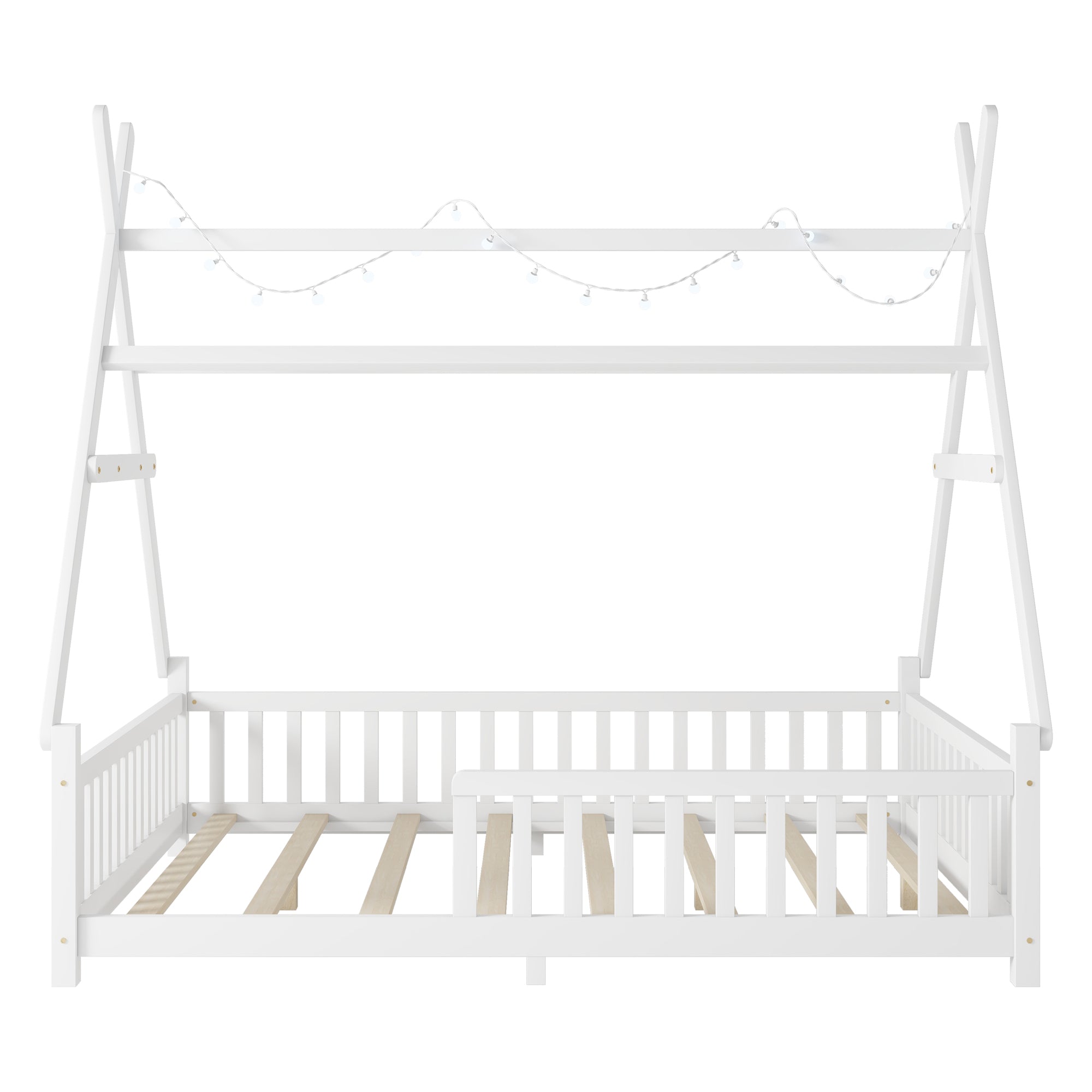 Full Size House Bed with Light for Kids