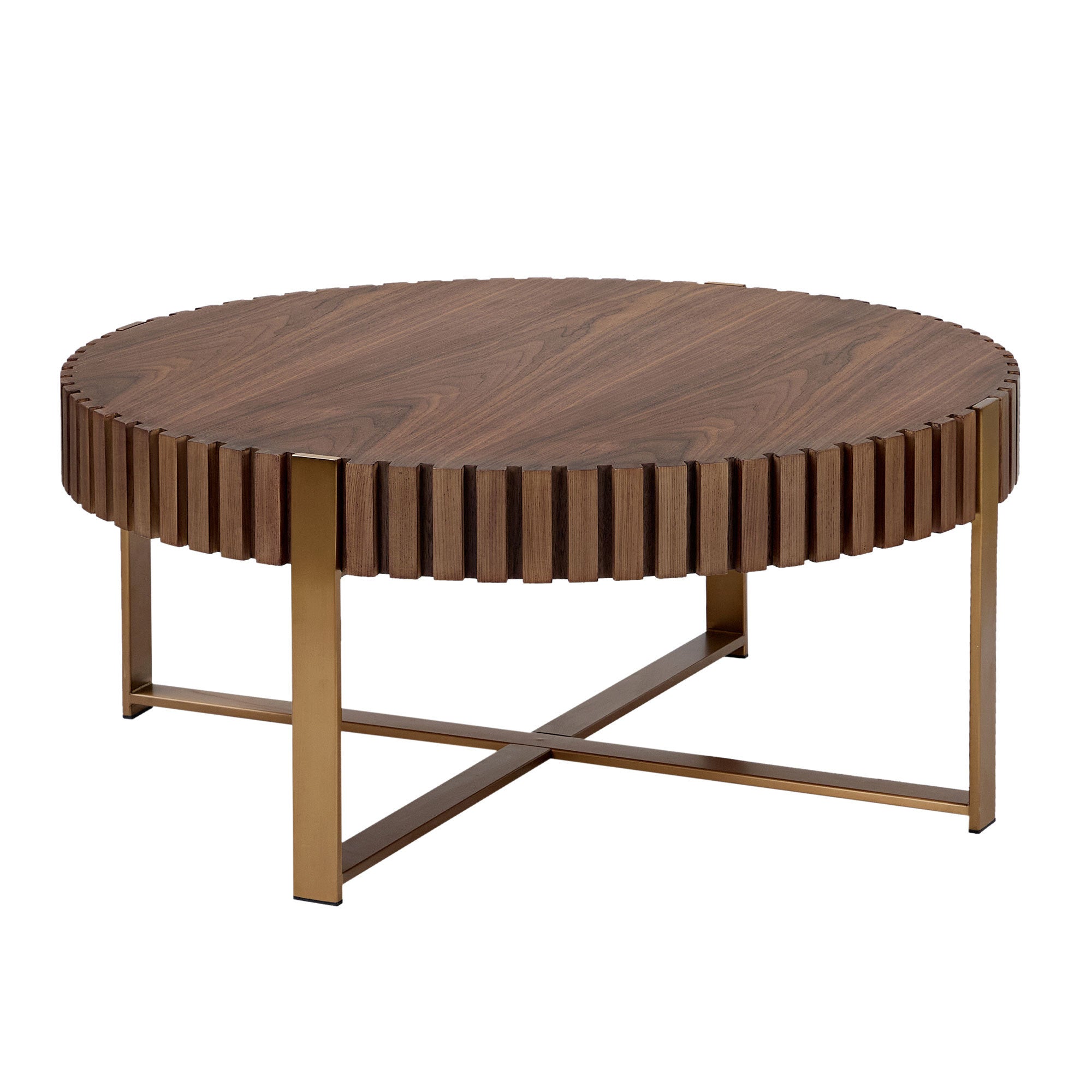 Modern Handcraft Drum Round Coffee Table