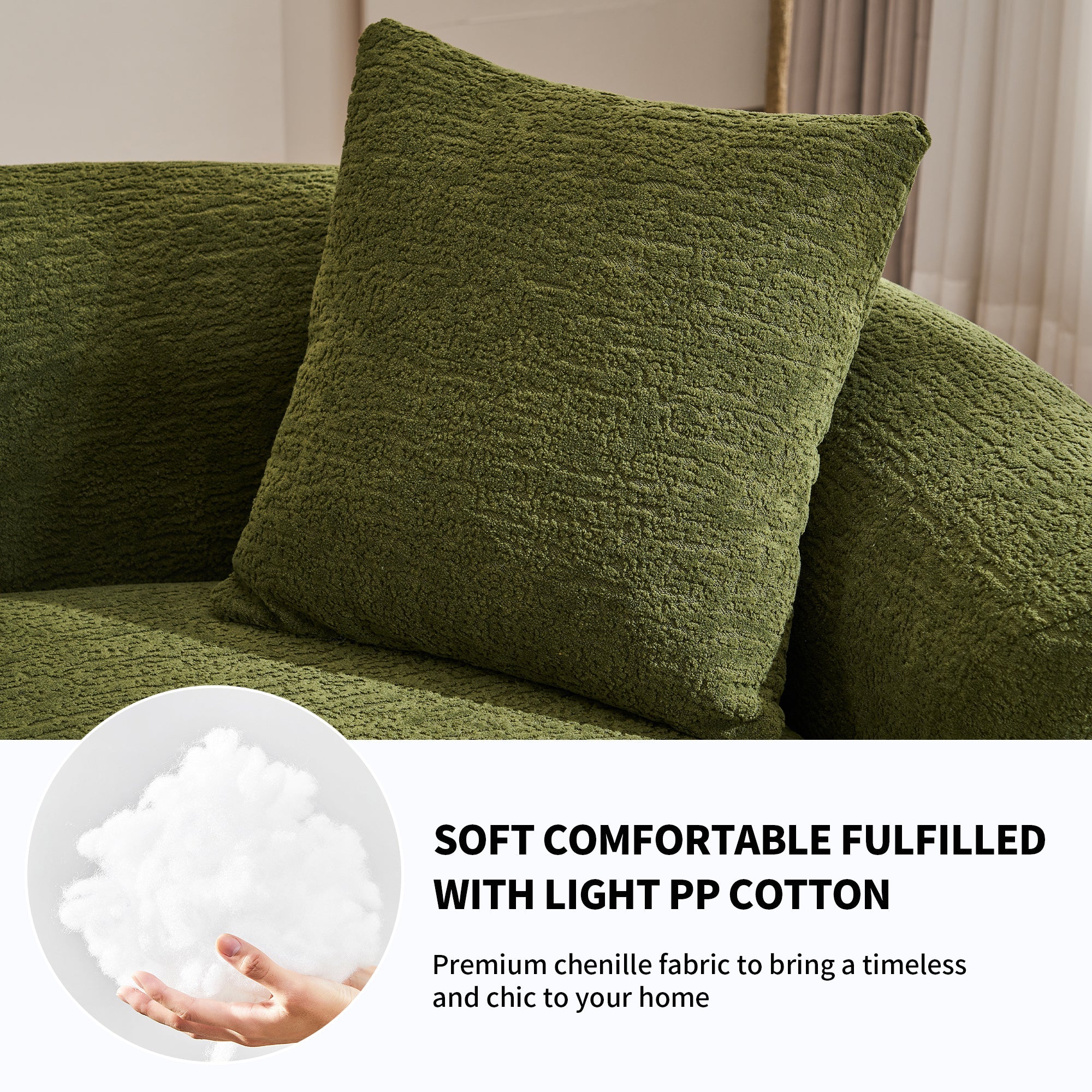 30D High-Density Sponge Sectional Couch for Living Room
