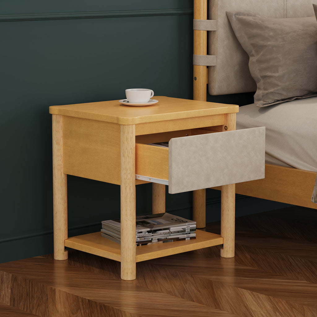 Modern King Bed Frame Set with 2 Nightstands