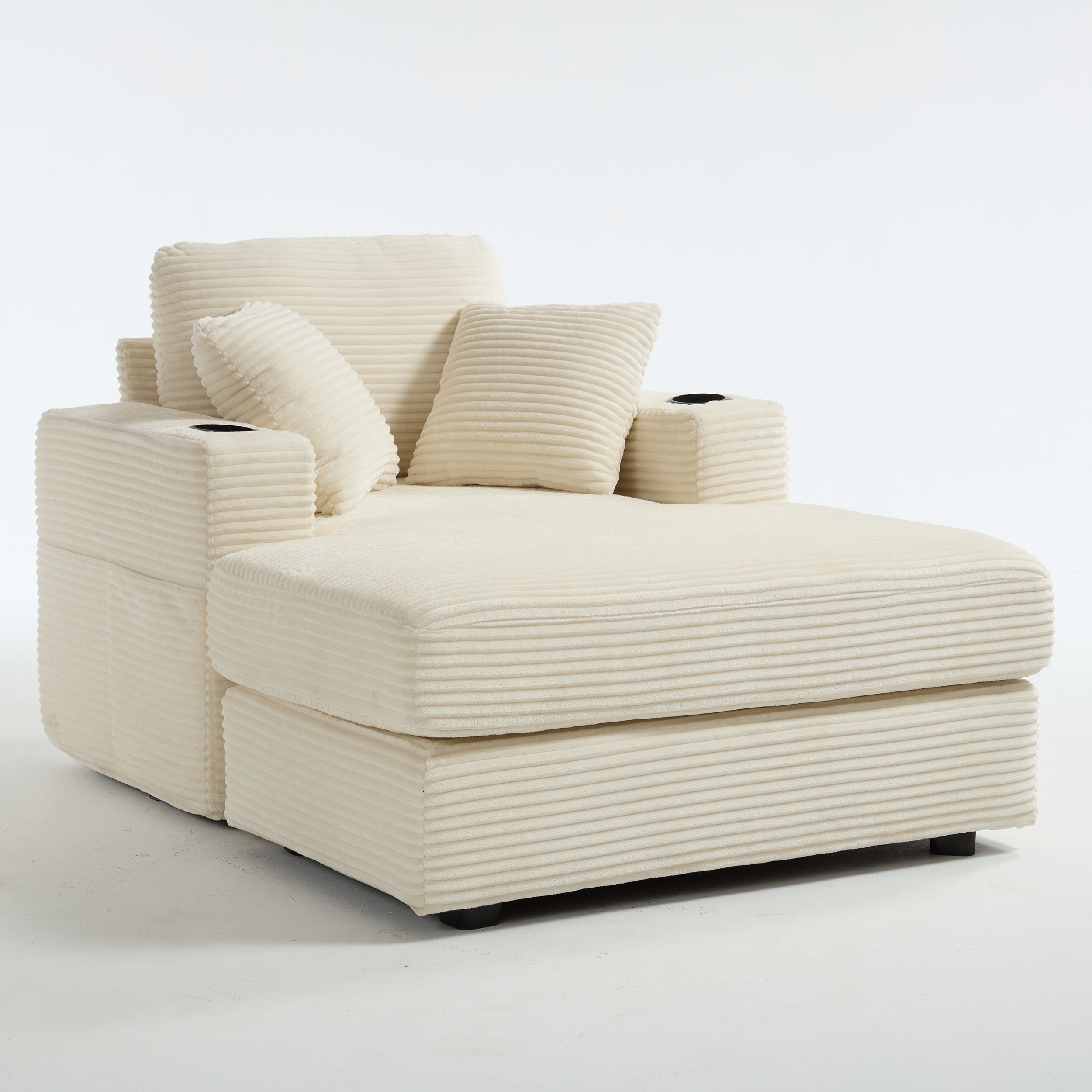 Corduroy Upholstered Chaise Lounge Sofa