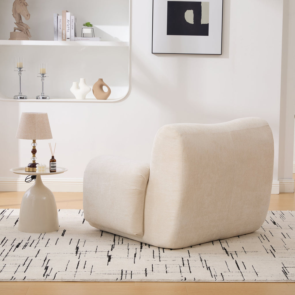 Modern Chenille Vertical Stripe Accent Chair