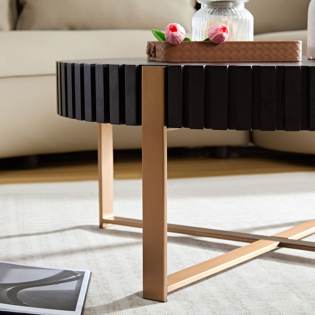 Modern Handcraft Drum Round Coffee Table