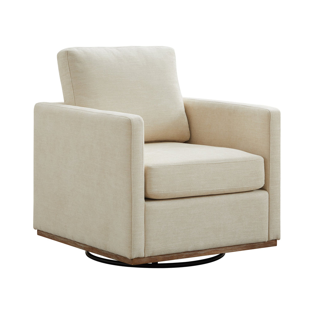 Modern Square Chenille Upholstered Swivel Accent Chair