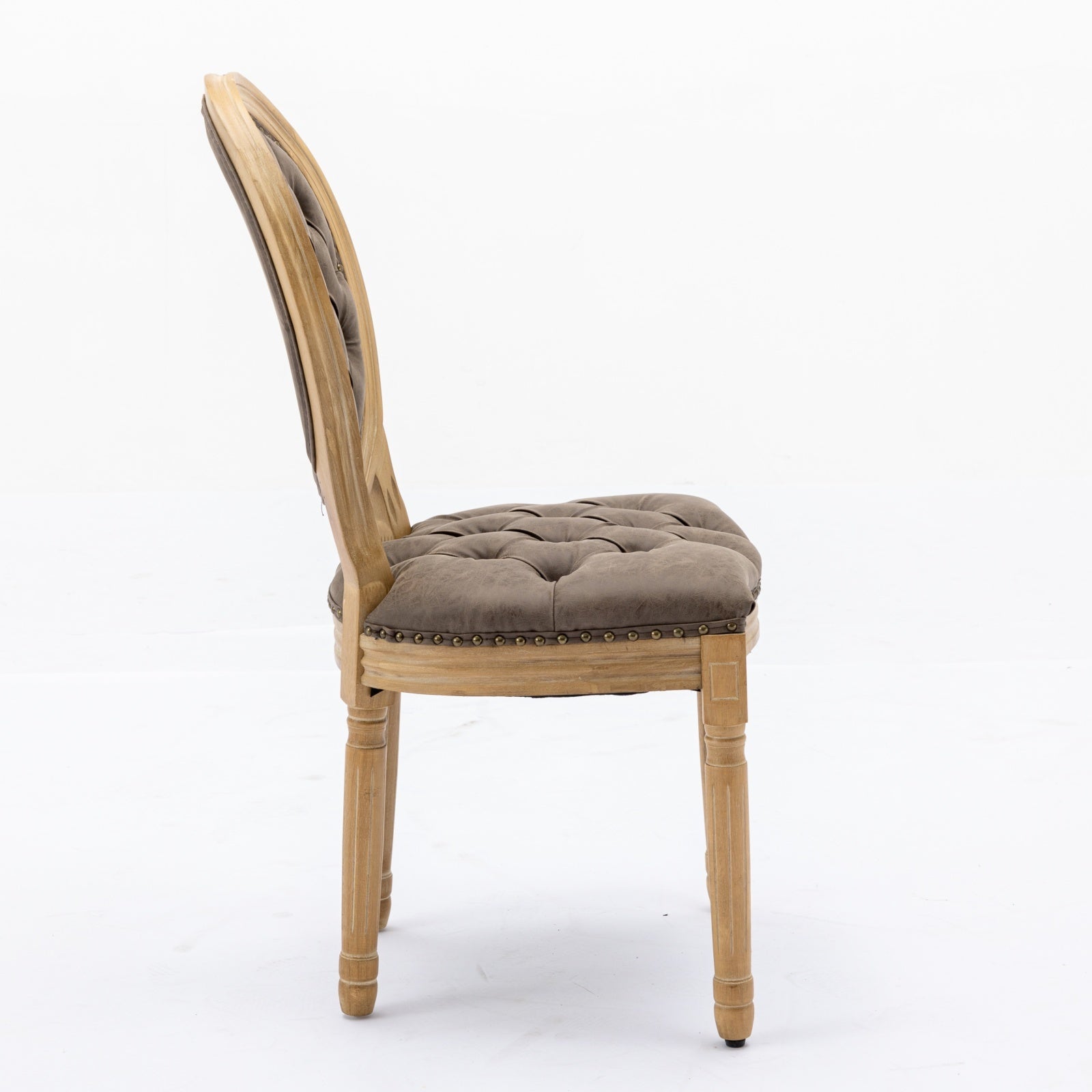 French Style Antique Painting PU Dining Chairs (Set of 2)