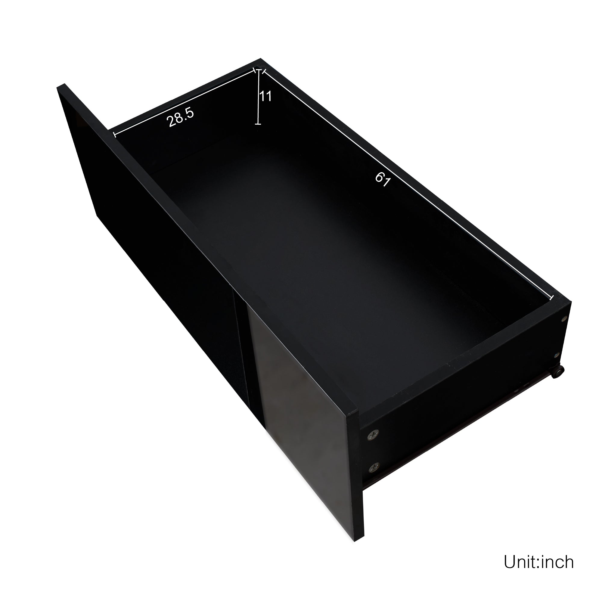 51" Black TV Stand with LED RGB Lights