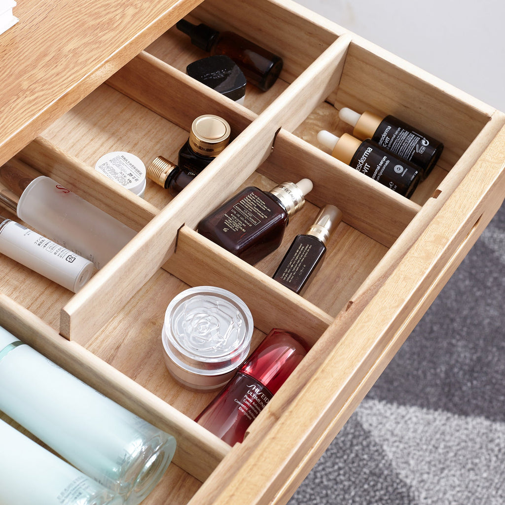 Solid Oak Desk Table with Storage Drawer