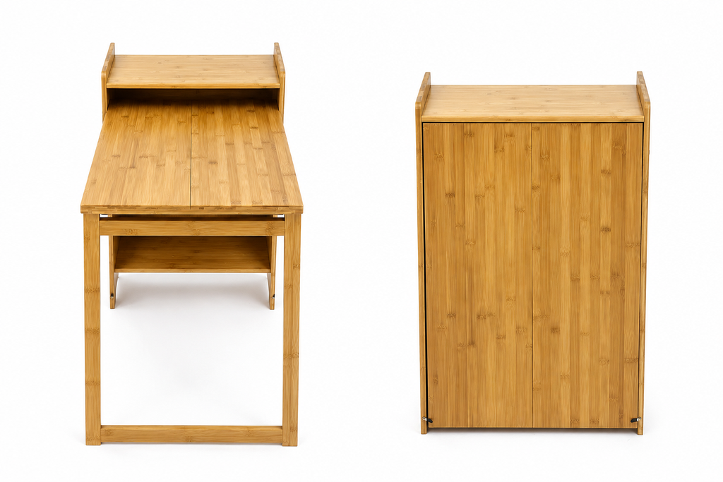 Mid Century Home Office Foldable Table for Small Space