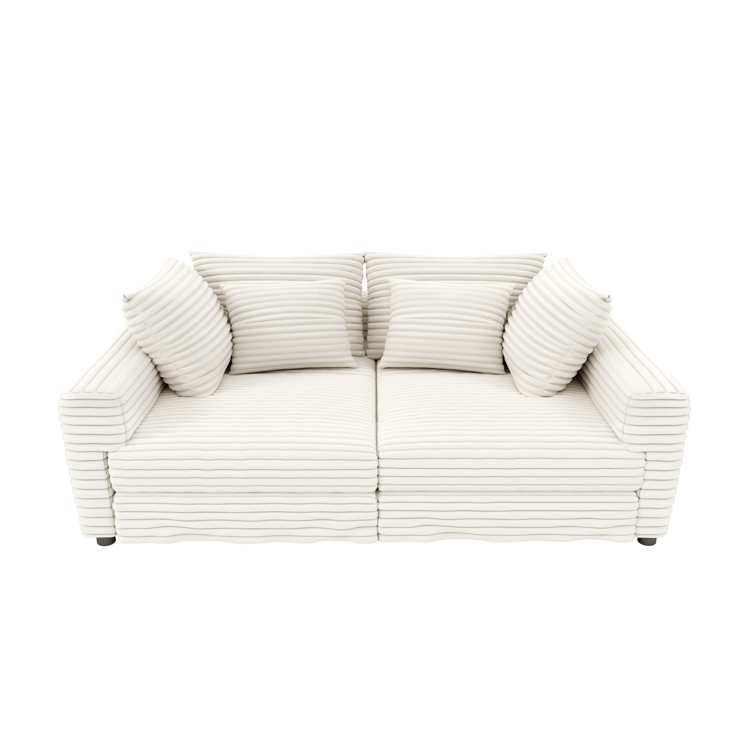 Modern 4 Seat Comfy Upholstered Sofa + Ottoman Option