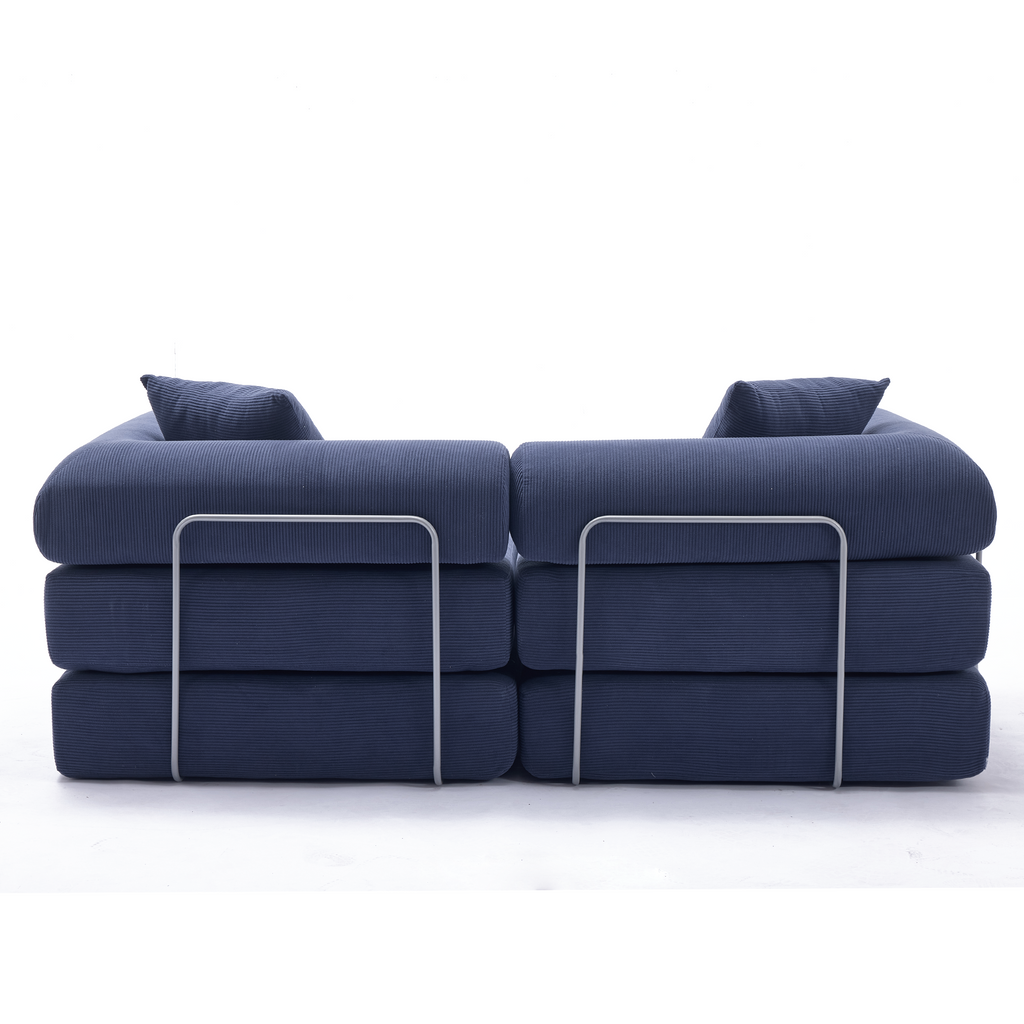 2 Seat Convertible Couch Folding Mattress Couch Sofa Bed