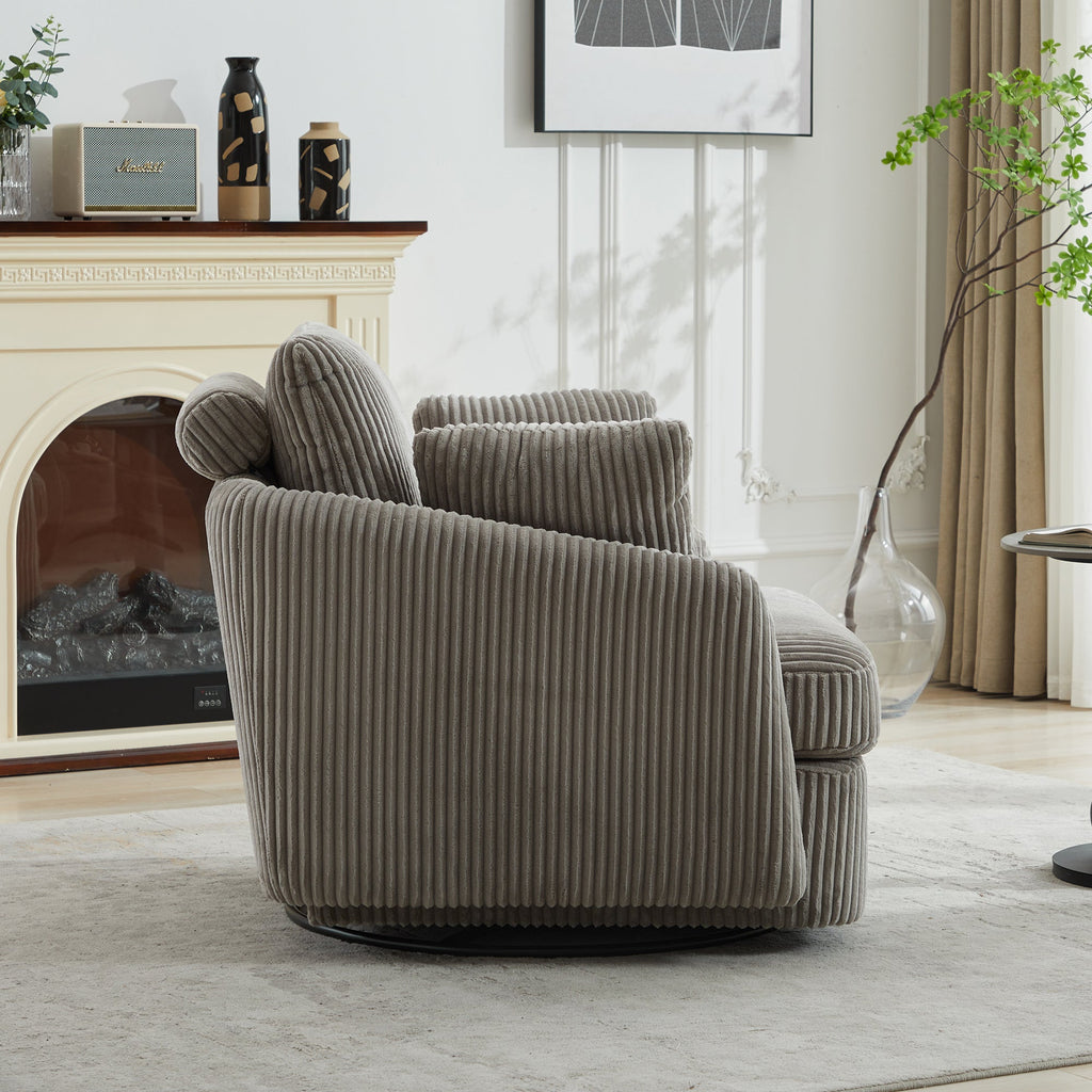 40.55'W Swivel Accent Sofa Chair with 2 Thorw Pillows