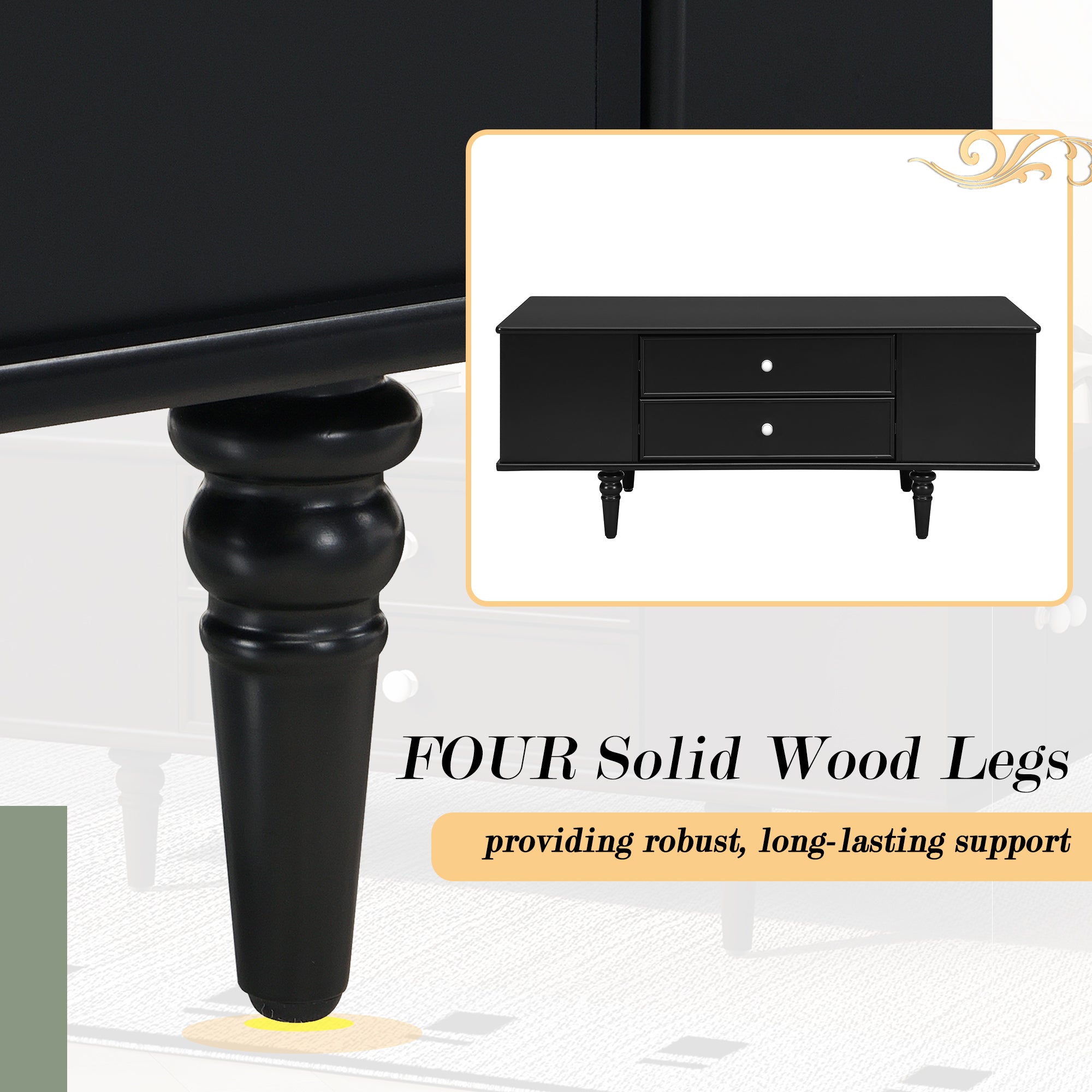 Modern Rectangle Coffee Table with Four Drawers