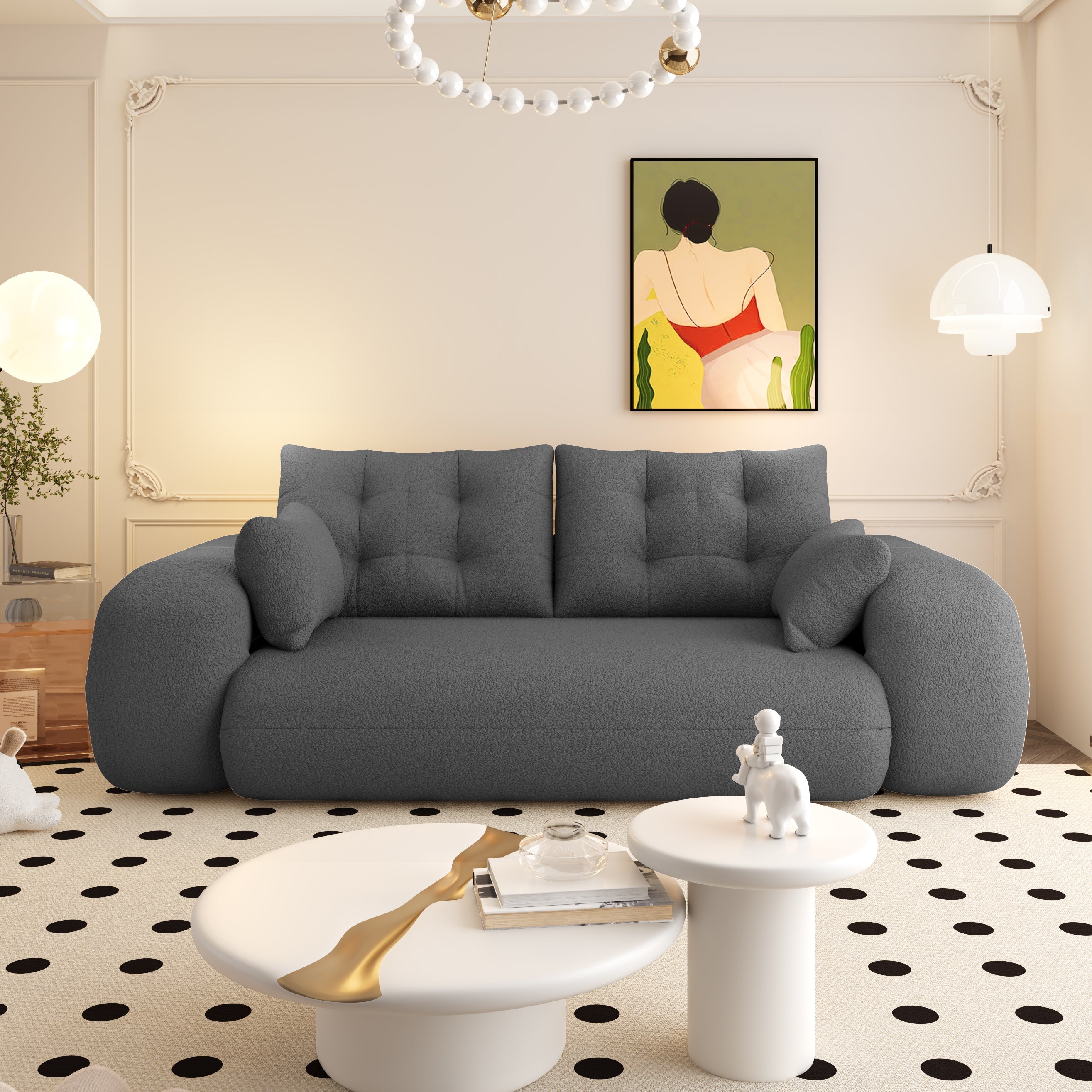 78.7 ' Multi-Functional Teddy Foldable Sofa Bed