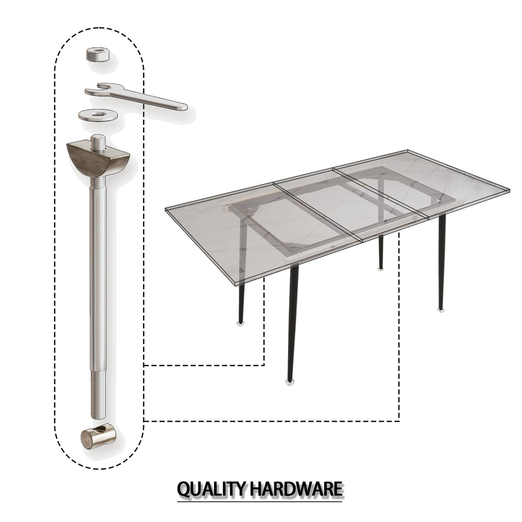 47'-63' Expandable Dining Table and Chair Set