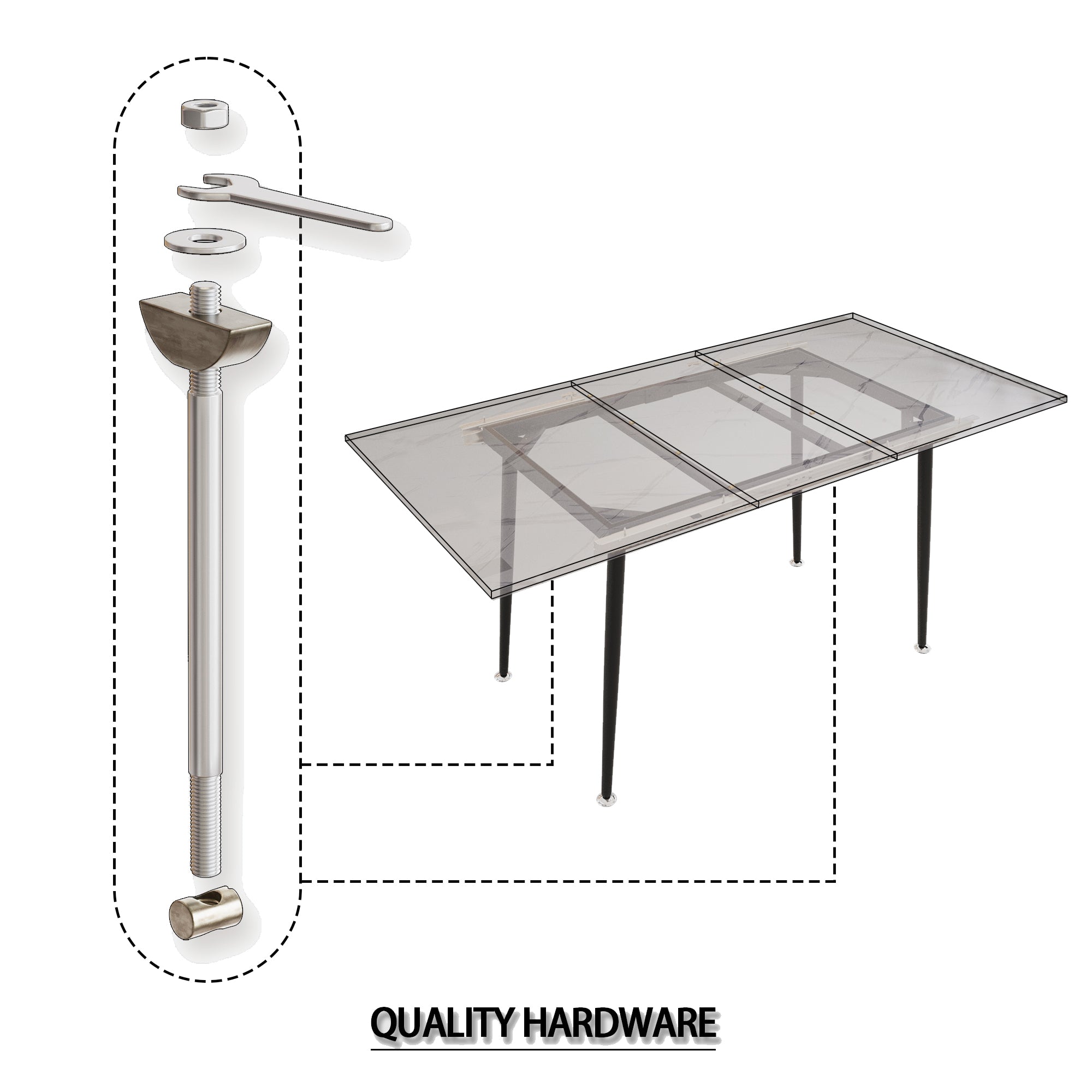 47'-63' Expandable Dining Table and Chair Set
