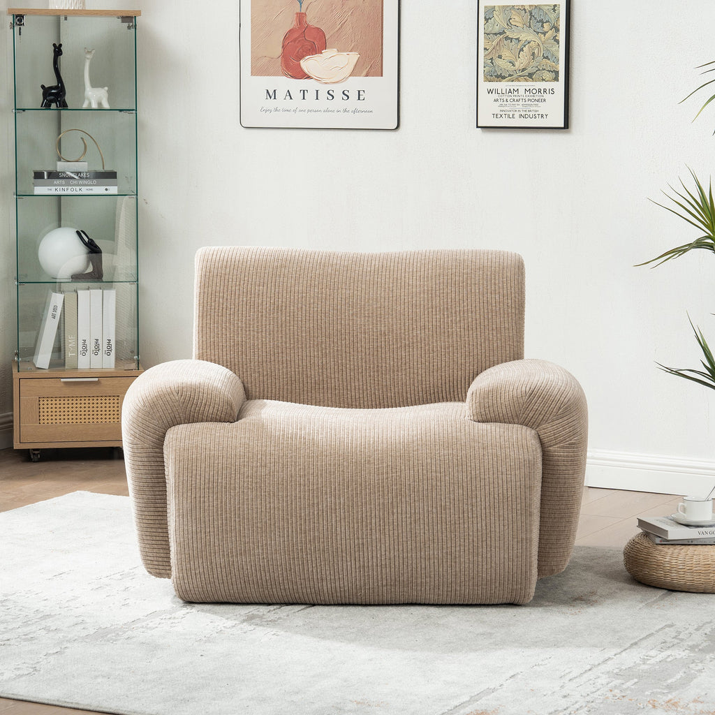Modern Chenille Vertical Stripe Accent Chair
