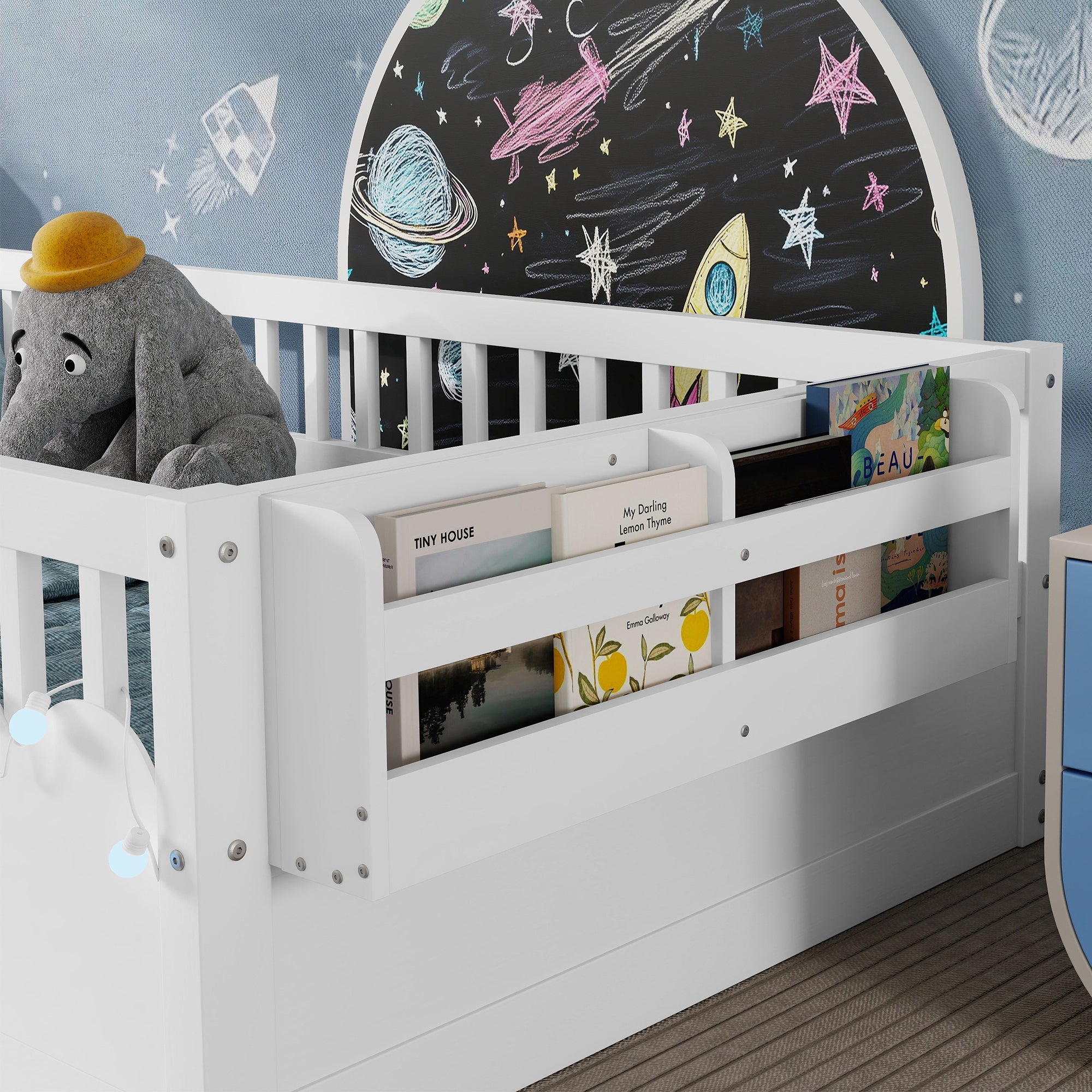 Twin/Full Montessori Floor Kids Bed Frame with High Rails
