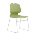 Modern Stacking Office Chairs Set of 4 Green Grey PP 180kg Capacity