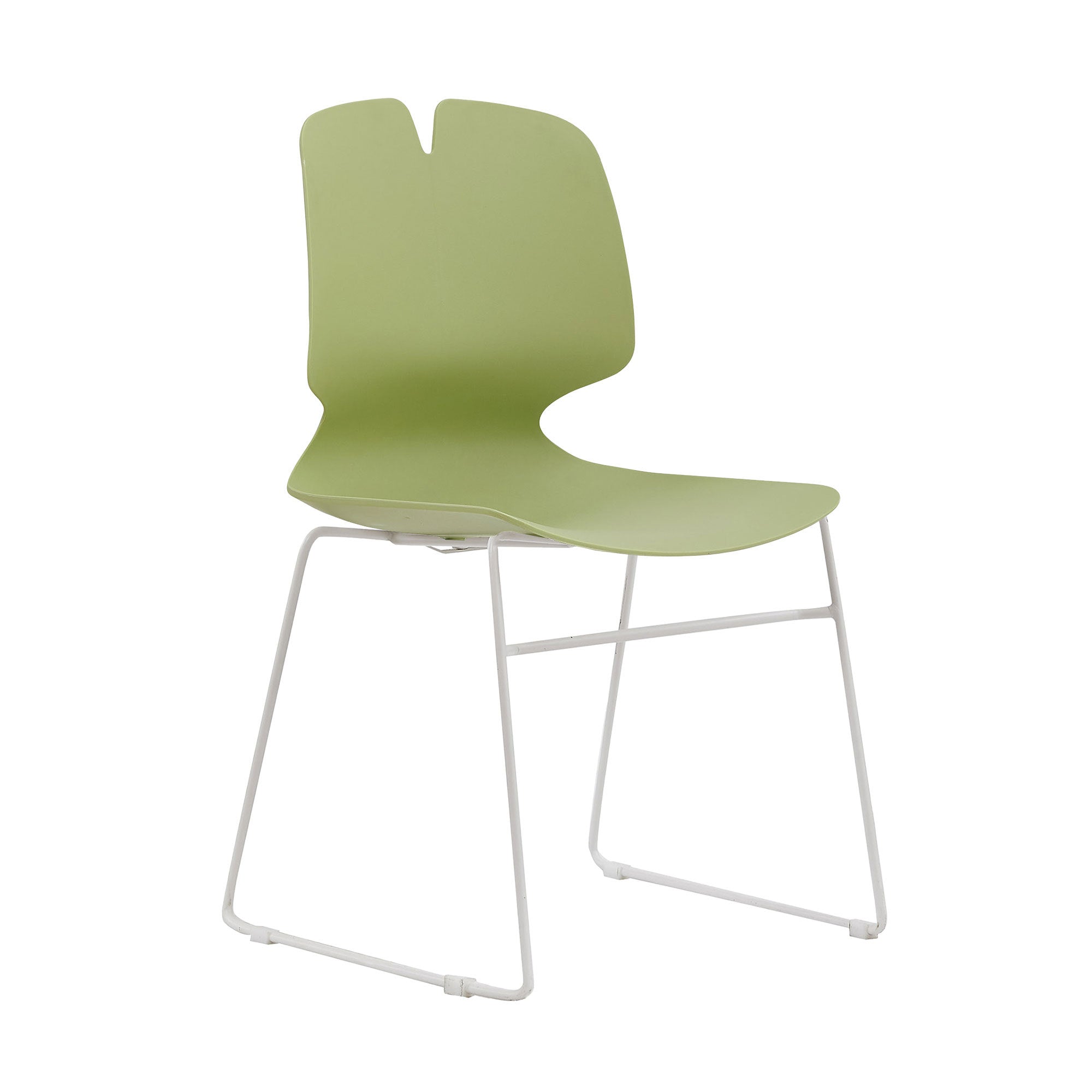 Modern Stacking Office Chairs Set of 4 Green Grey PP 180kg Capacity