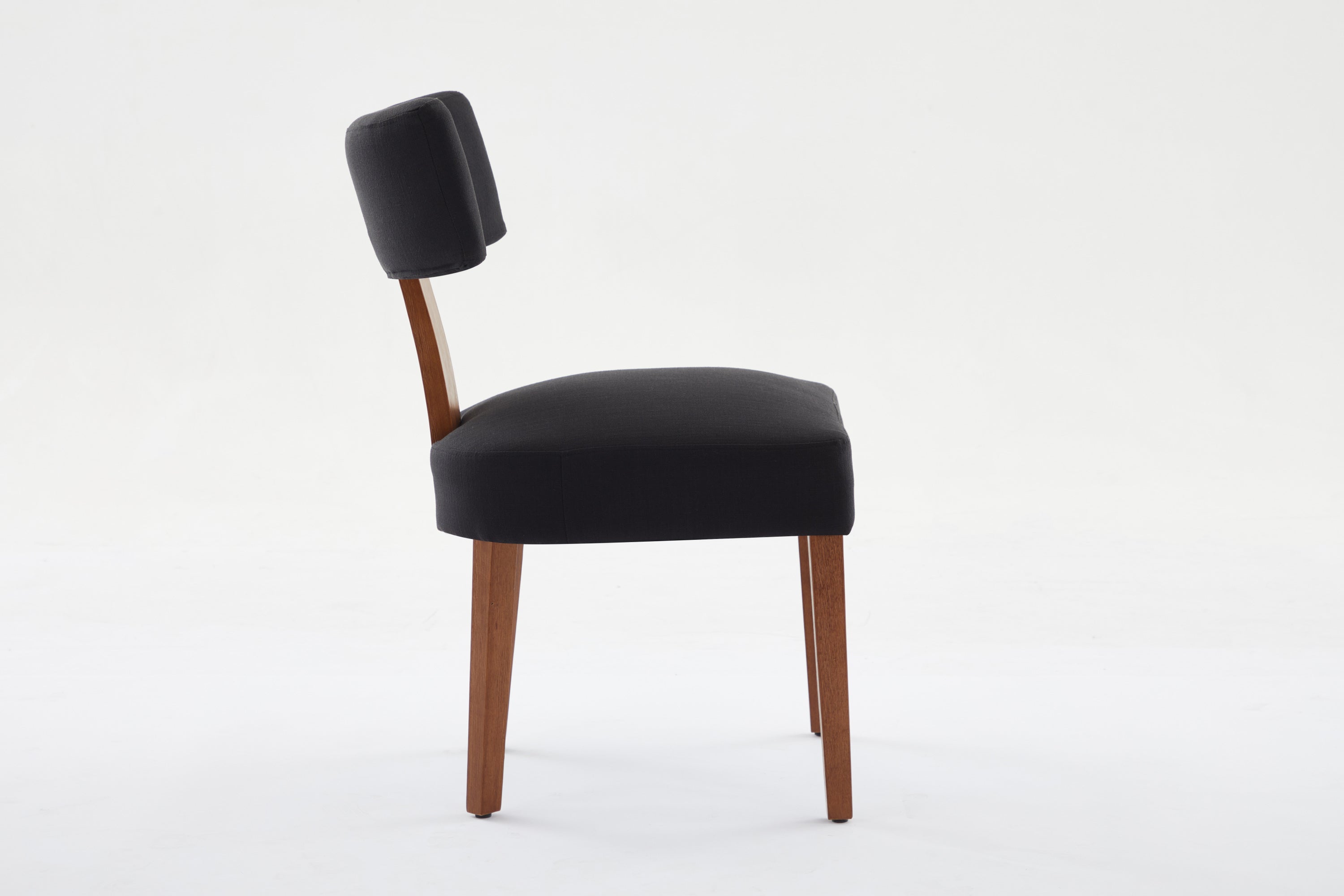 2Pcs  Modern Armless Dining Chairs With Curved Wingback and Solid Wooden Legs