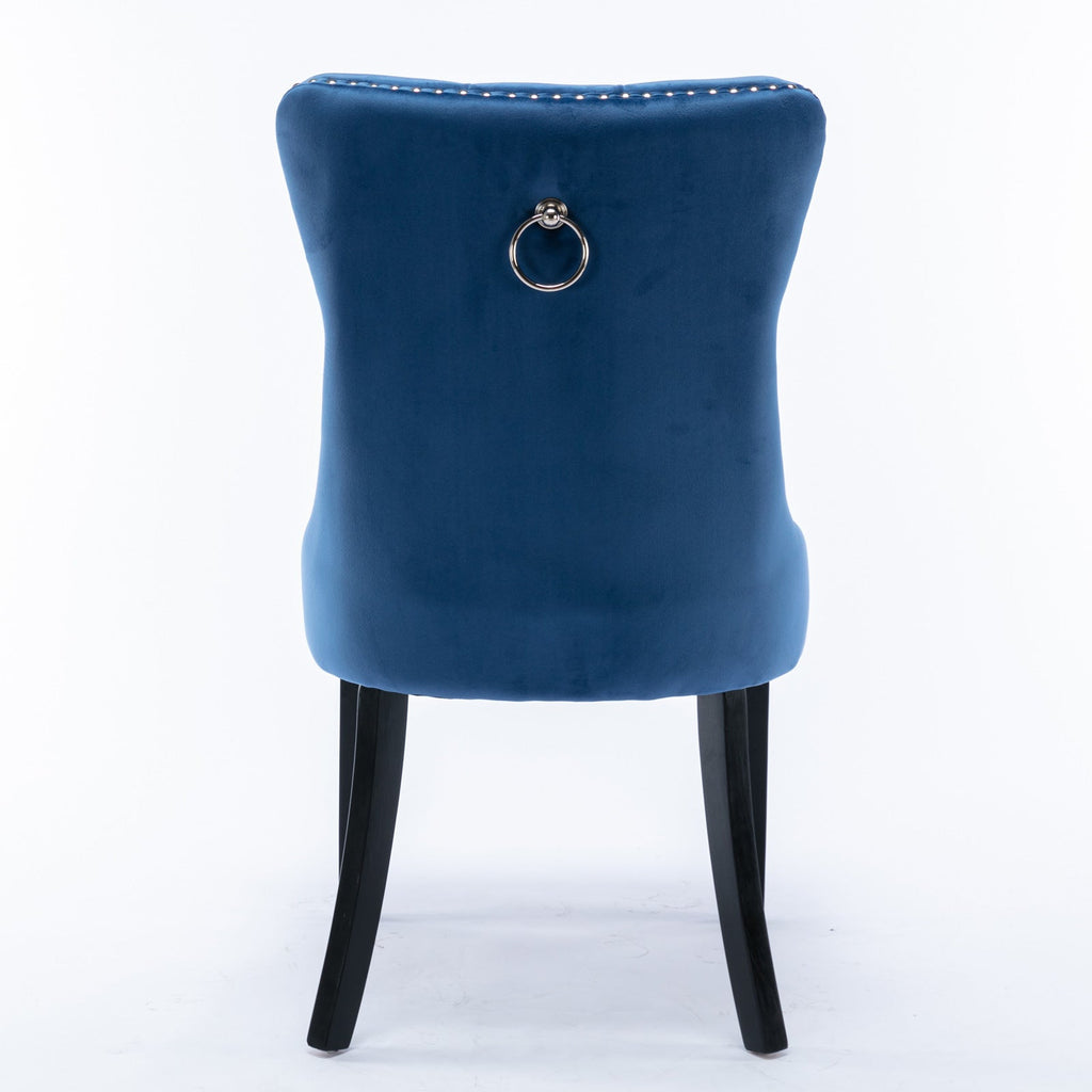 Modern High-end Tufted Solid Wood Velvet Dining Chair(Set of 2)