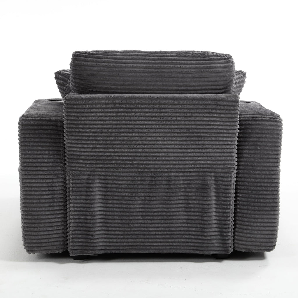 Corduroy Upholstered Chaise Lounge Sofa