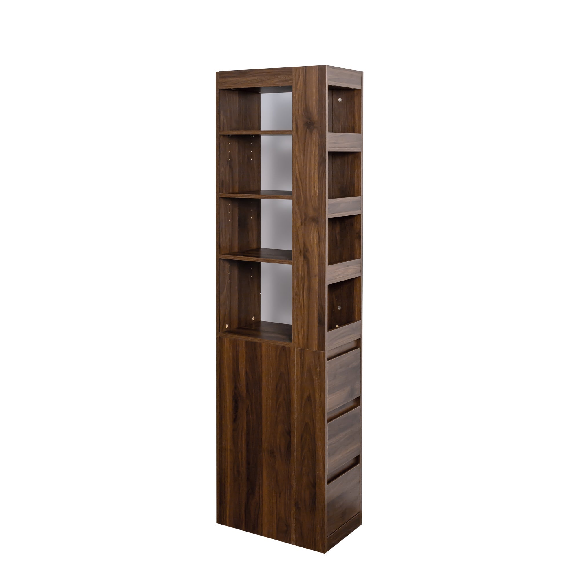 70.87' H Modern Wooden Tall Bookshelf Bookcase