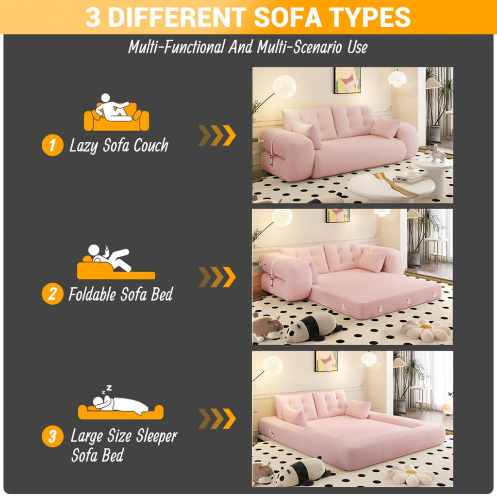 78.7 ' Multi-Functional Teddy Foldable Sofa Bed