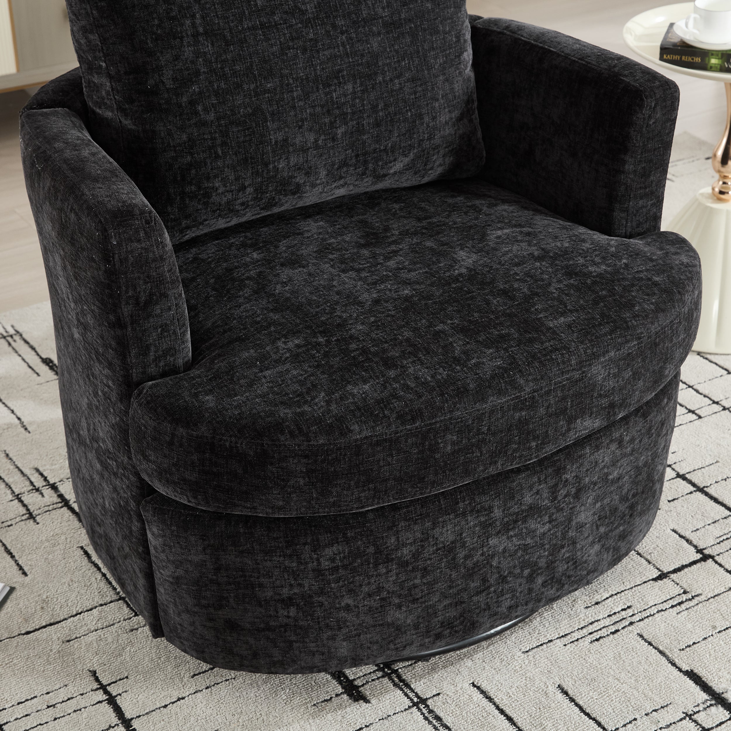 Swivel Chenille Fabric Sofa Chair