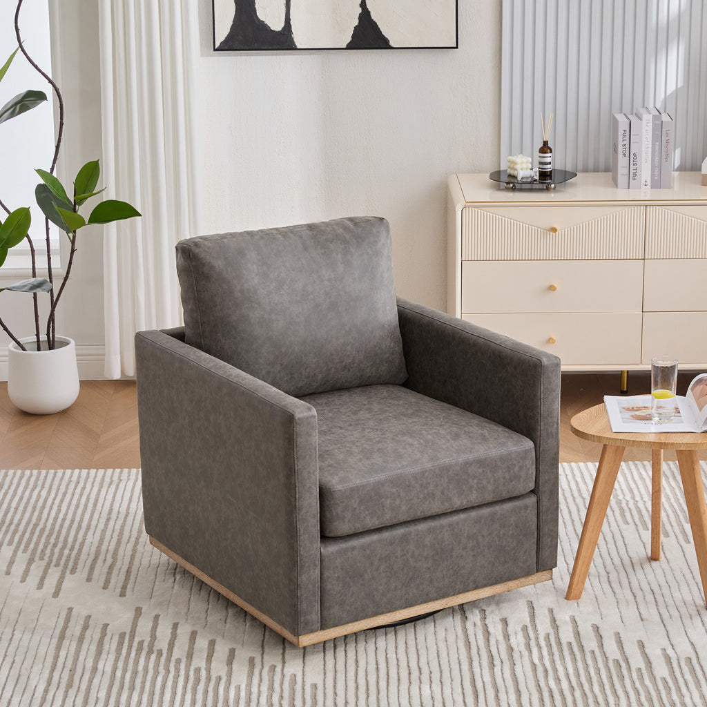 Modern Square Chenille Upholstered Swivel Accent Chair