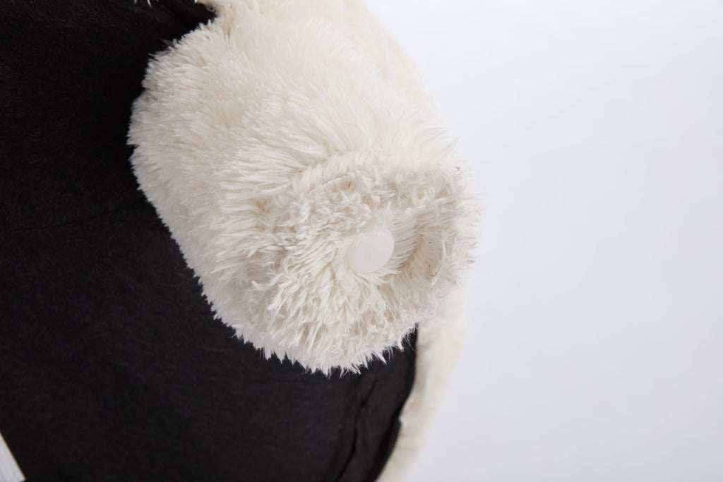 Fur/Teddy Fabric Armless Accent Chair with Curved Backrest