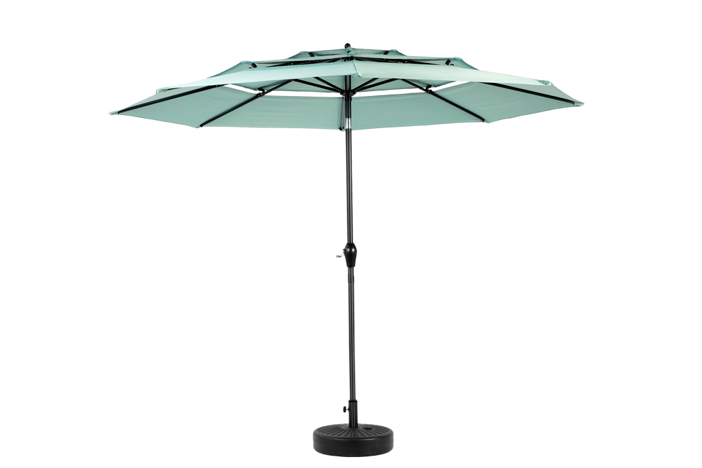 10ft 3-Tier Aluminium Patio Umbrella with Auto-Tilt (No Base)