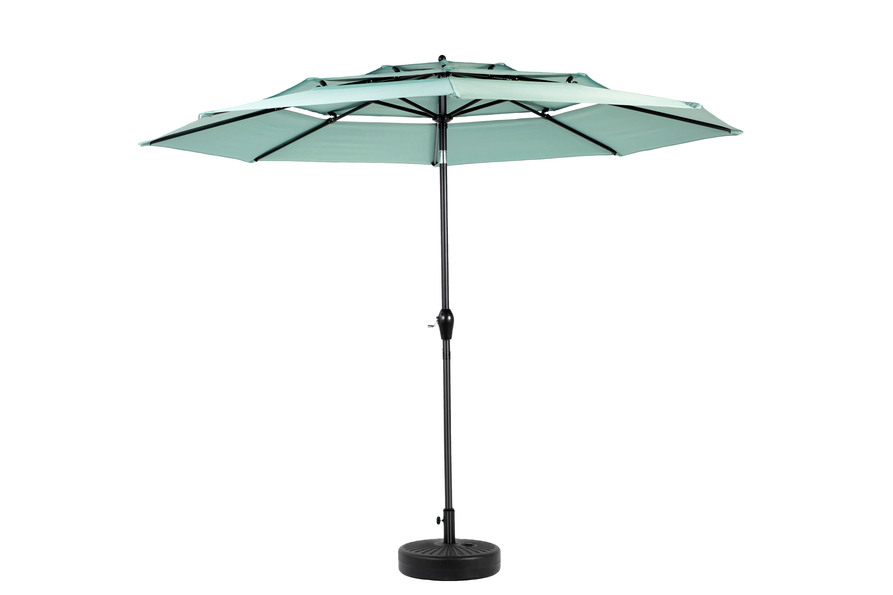 10ft 3-Tier Aluminium Patio Umbrella with Auto-Tilt (No Base)