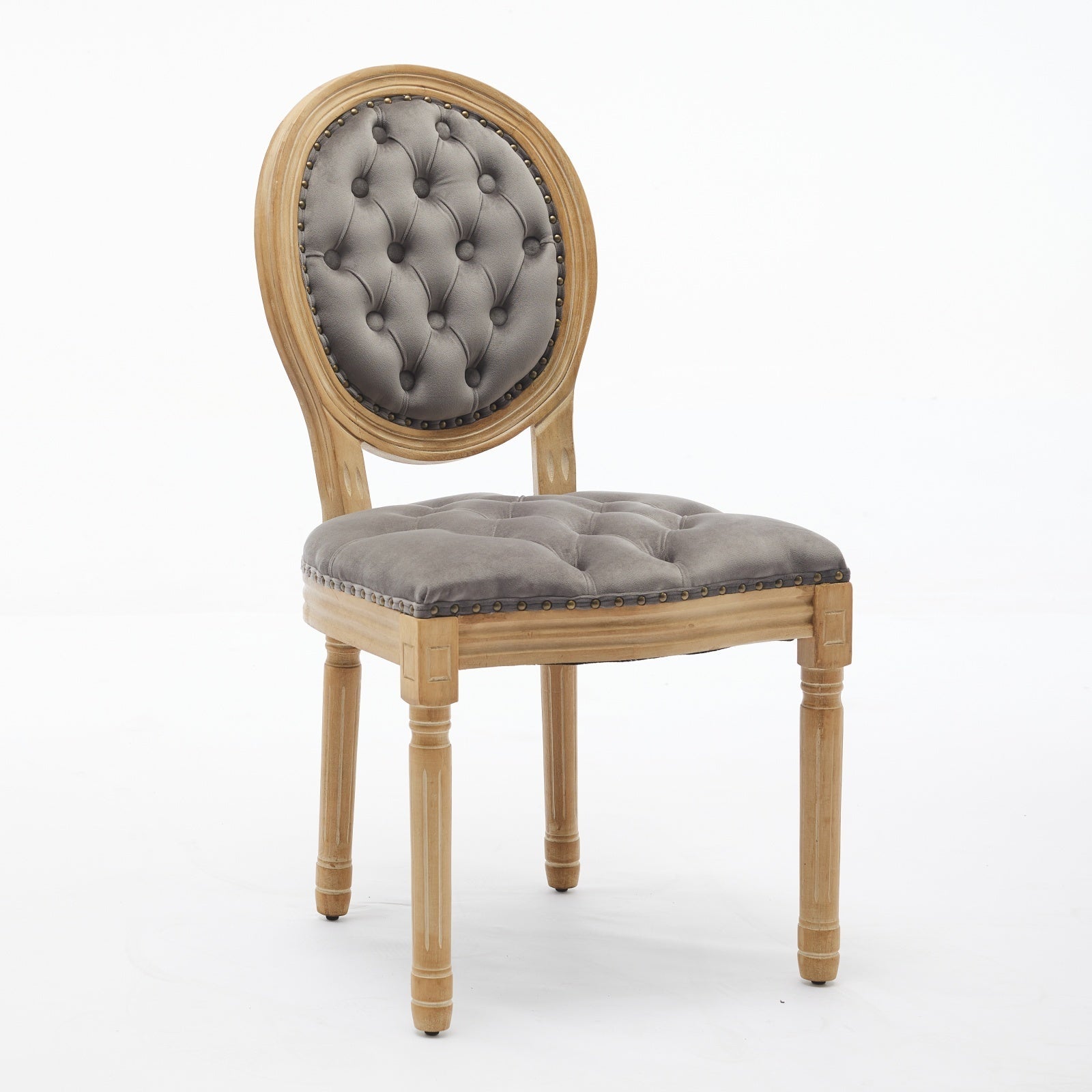 French Style Antique Painting PU Dining Chairs (Set of 2)